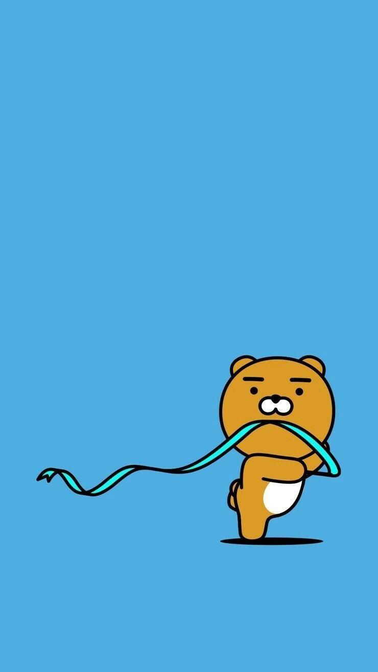 740x1315 Friends Illustration Wallpaper Awesome Kakao Friends Ryan & Muzi