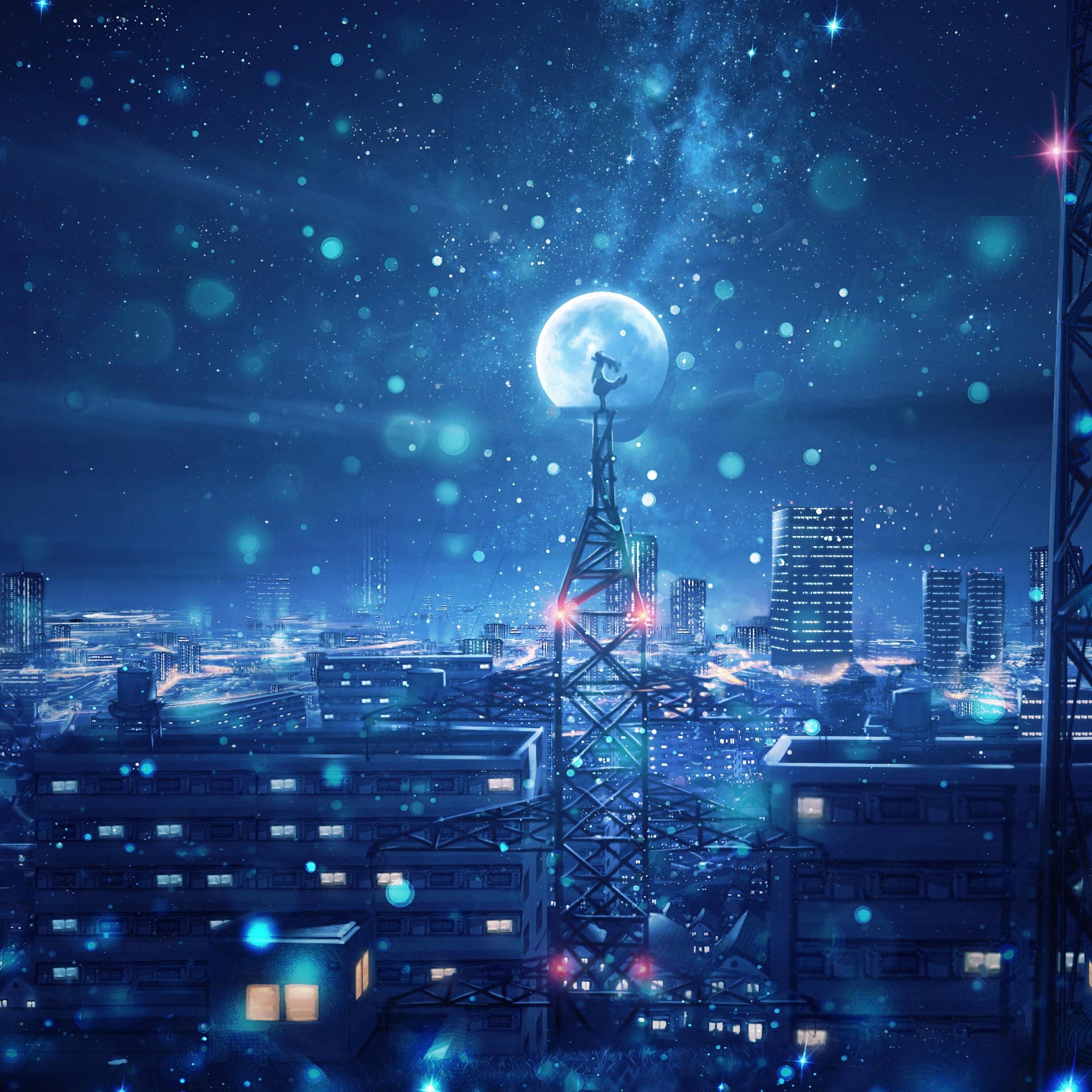 2732x2732 Dream Wallpaper 4K, Blue, Cityscape, Fantasy