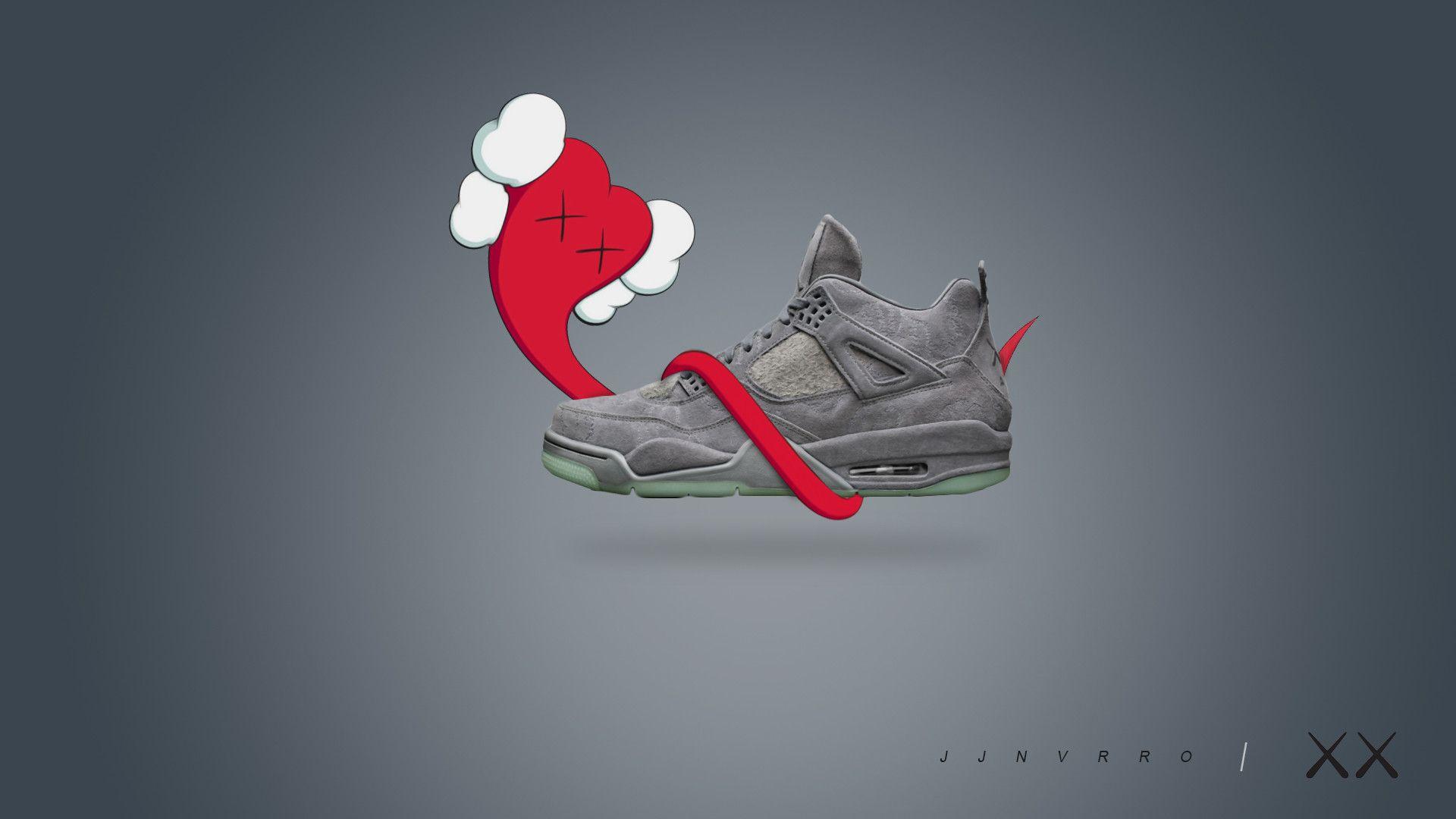 Download The Timeless Air Jordan 4 Shoes In White Black And Evergreen  Wallpaper  Wallpaperscom