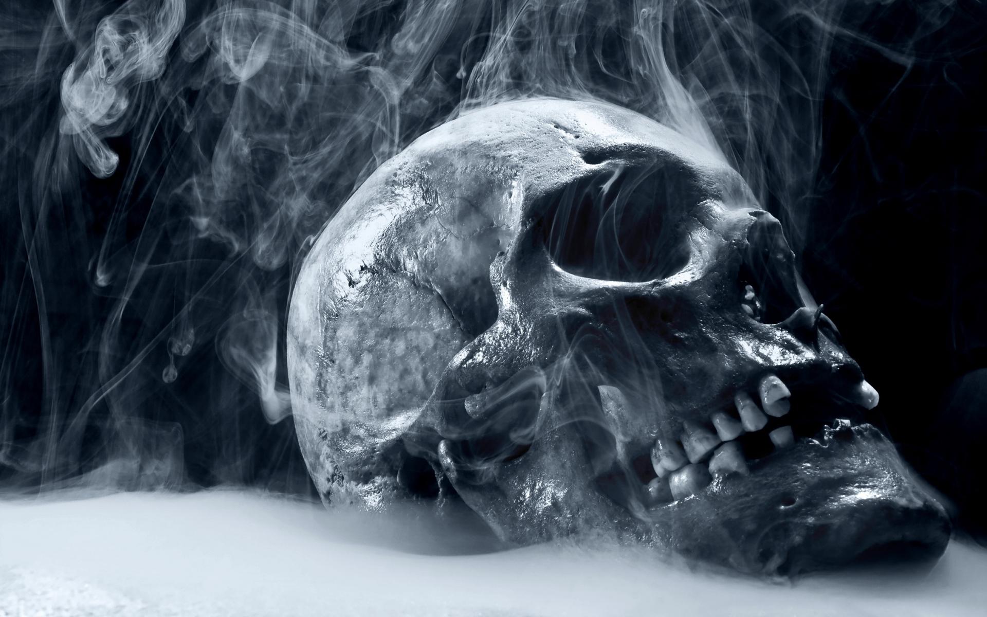 1920x1200 dark, Skull, Horror, Scary, Creepy, Spooky, Evil, Occult, Bone, Teeth, Eyes, Steam, Mist, Cold, Frozen, Cg, Digital, Art, 3D, Macabre, Death, Reaper Wallpaper HD / Desktop and Mobile Background
