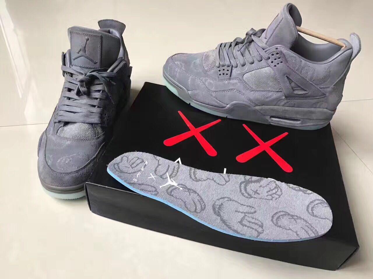 Men Nike Air Jordan 4 Kaws black