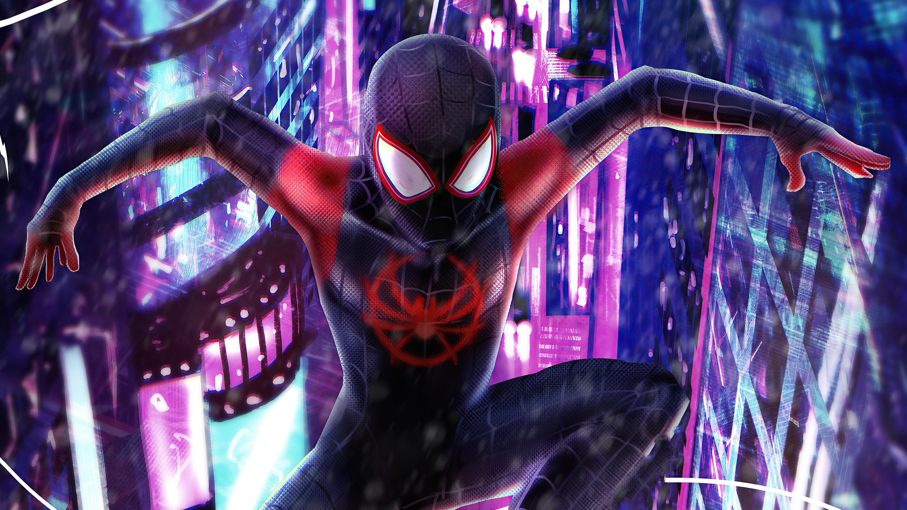 3840x2160 Spiderman in the city Ilustration Wallpaper 4k Ultra HD