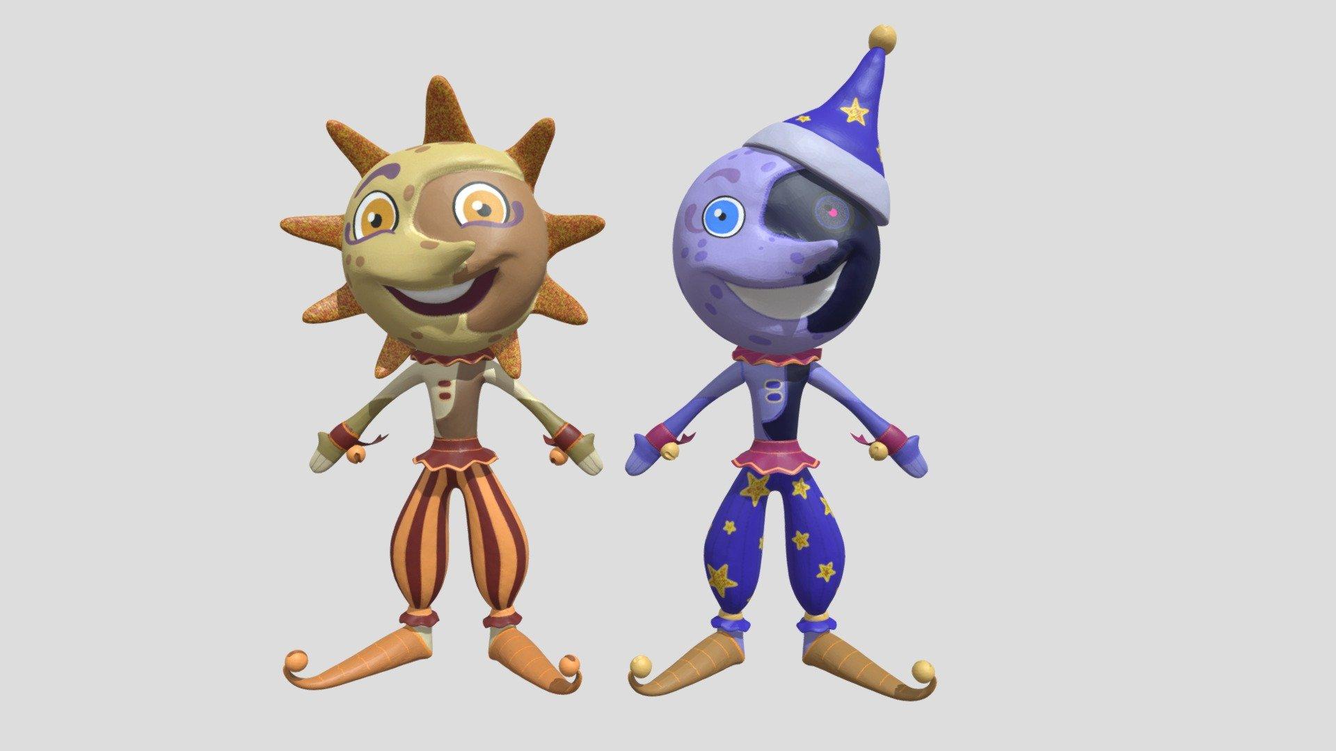 1920x1080 FNAF:Security Breach) Moon&SunMan Plushies Free 3D model by E12332 [6c4e15a]