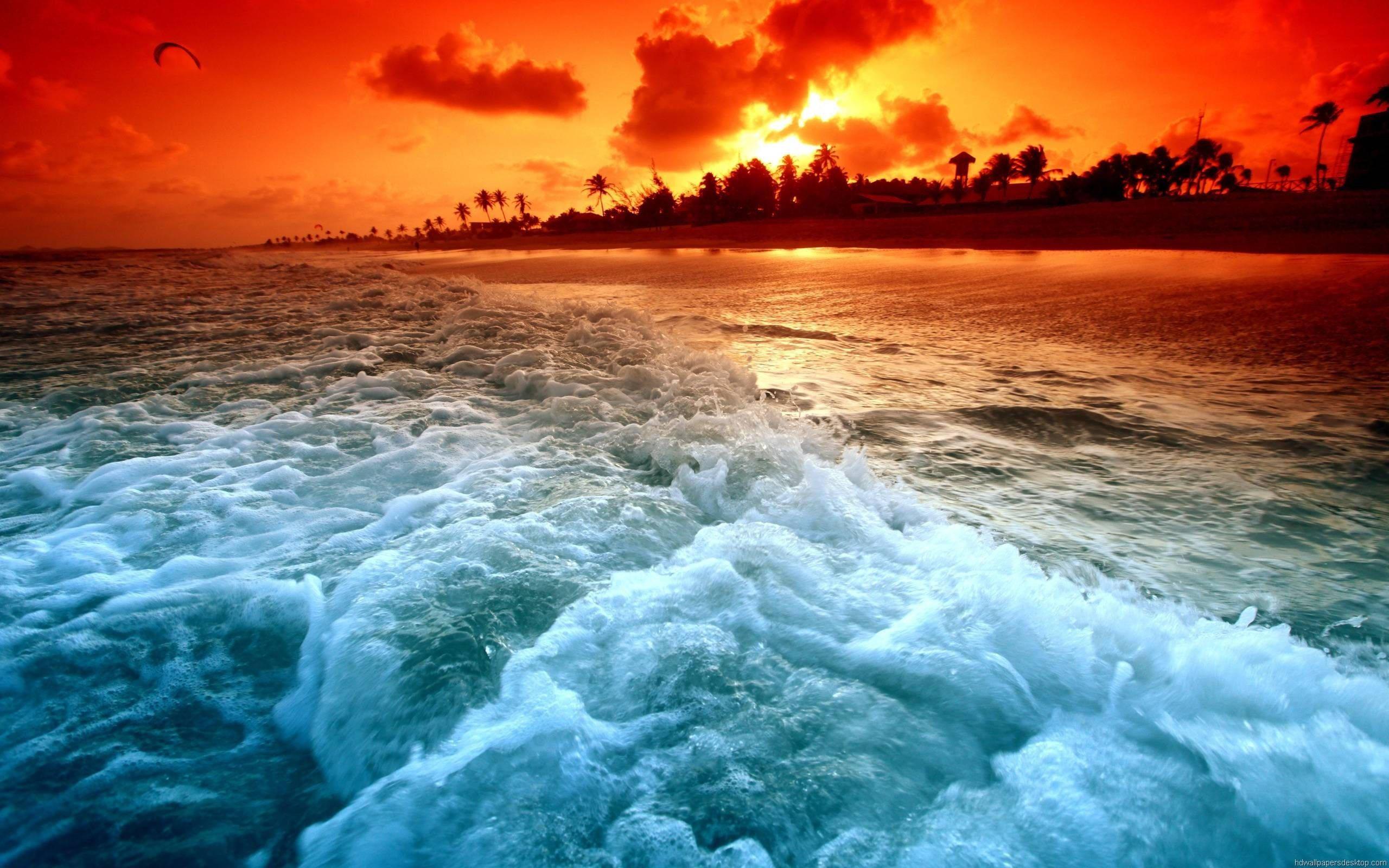 2560x1600 Download High Resolution Sunset At Beach Wallpaper