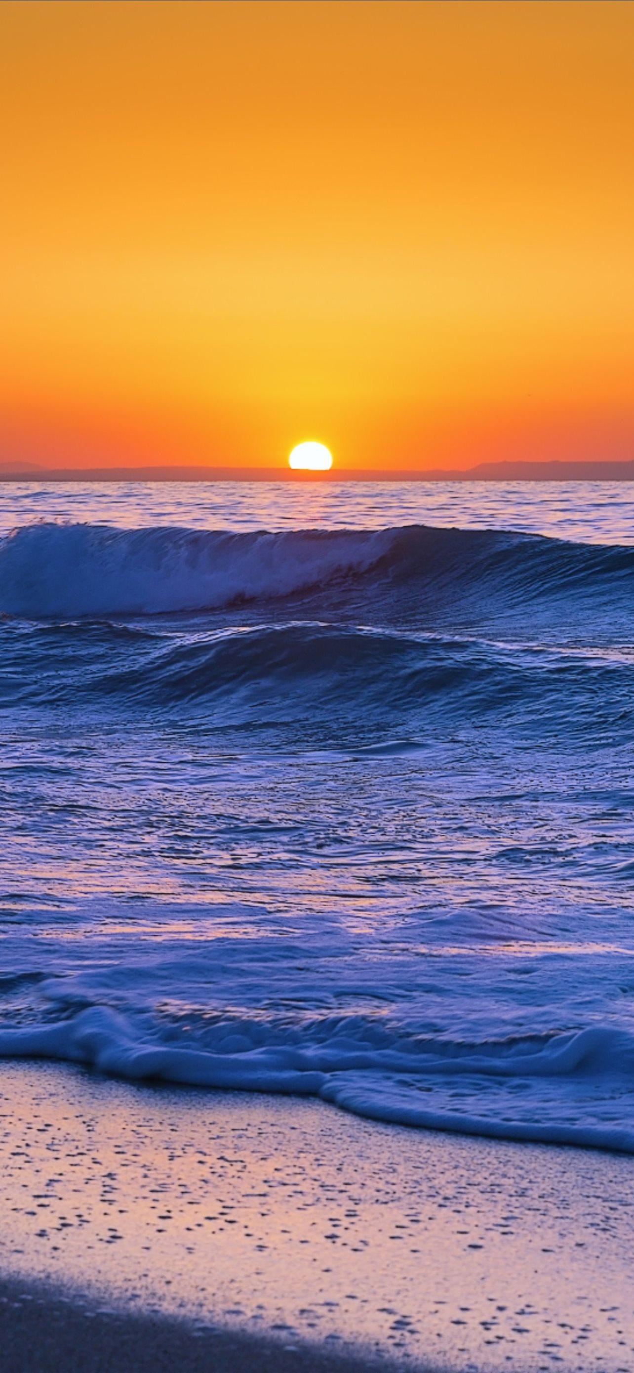 1284x2778 sunset beach iPhone Wallpaper Free Download