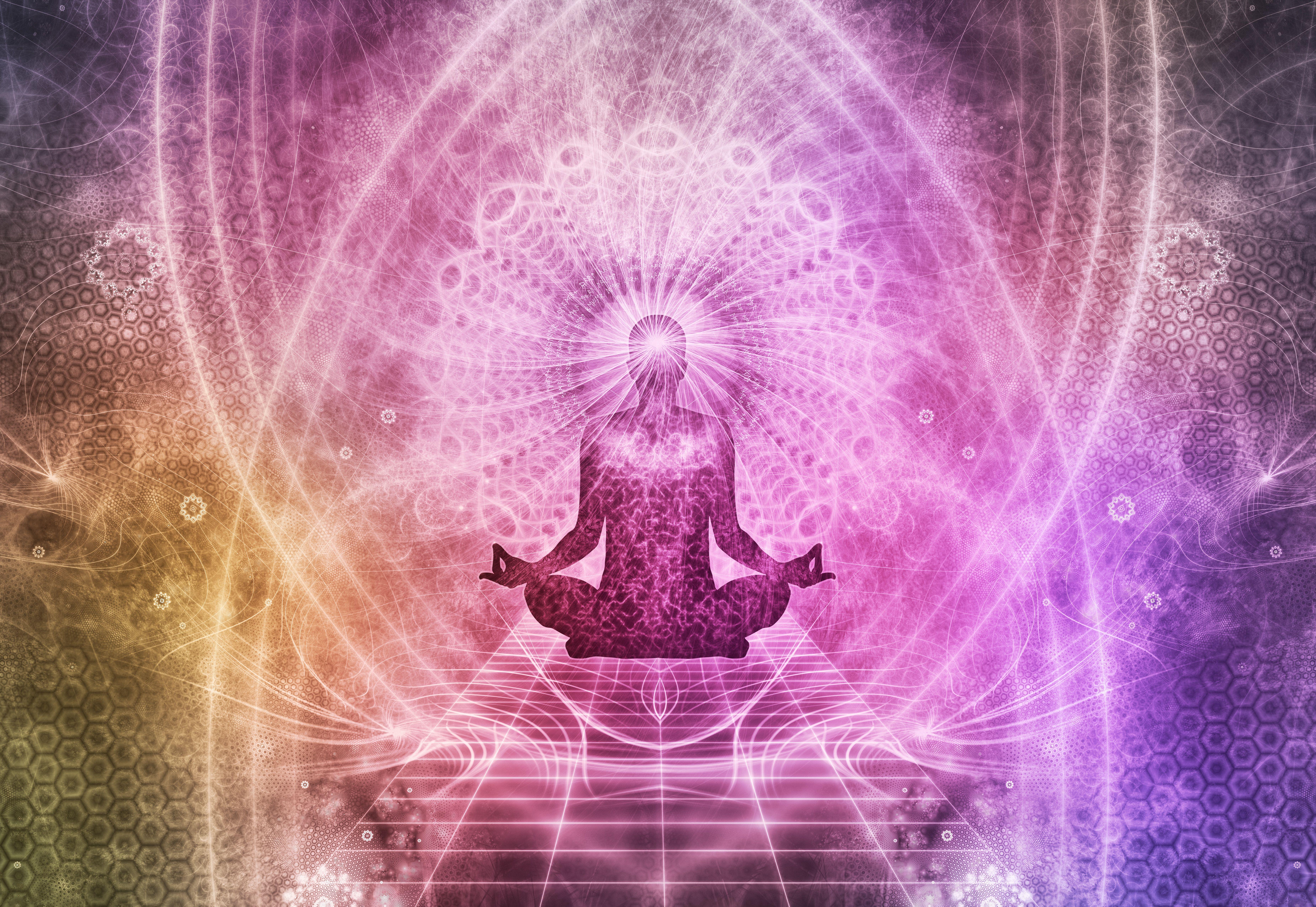 7400x5100 Download wallpaper 7400x5100 meditation, chakra, aura, lotus