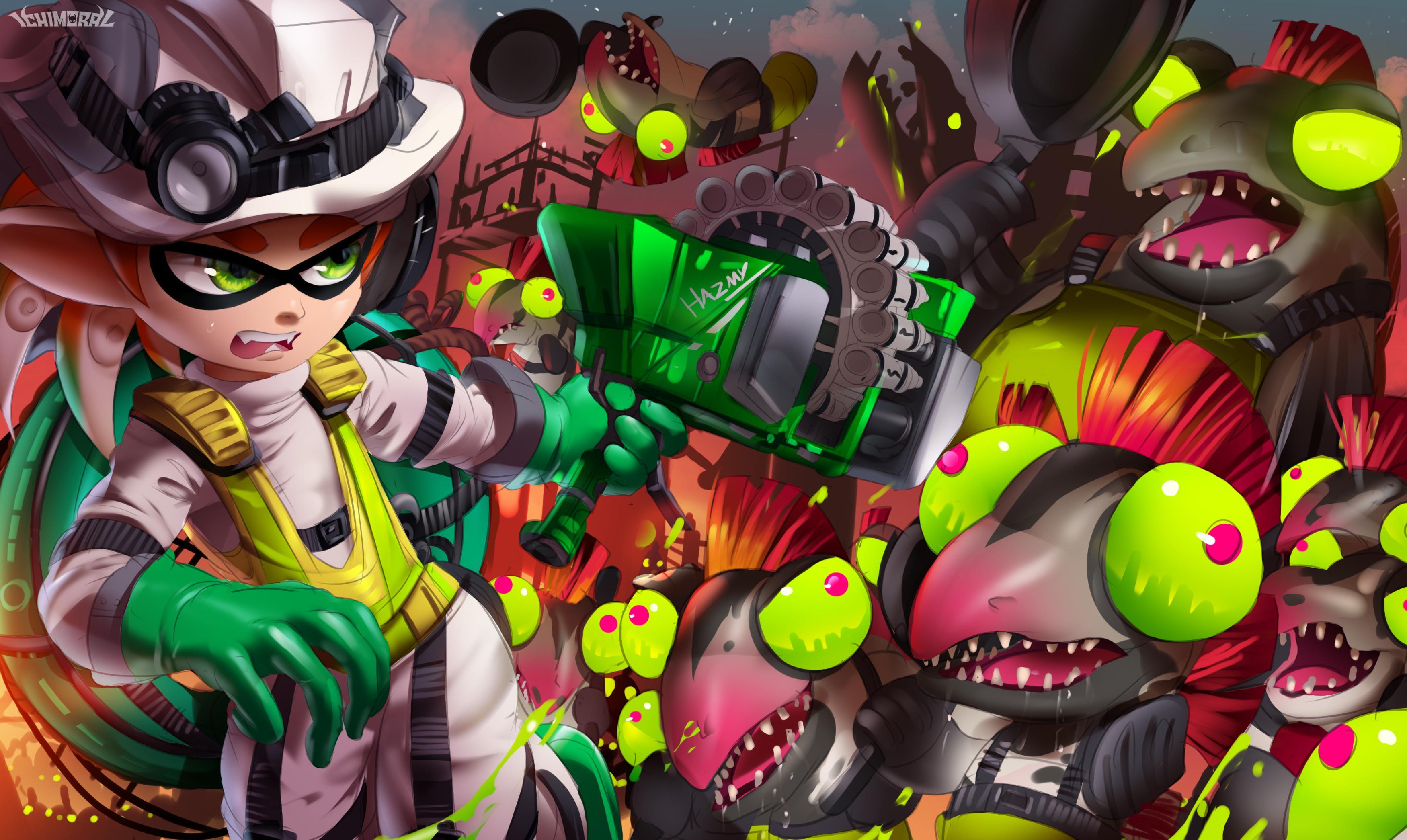 3500x2090 A cool Fanart i had the chance to draw of Salmon Run for Hazmy Youtuber! (Art by me )