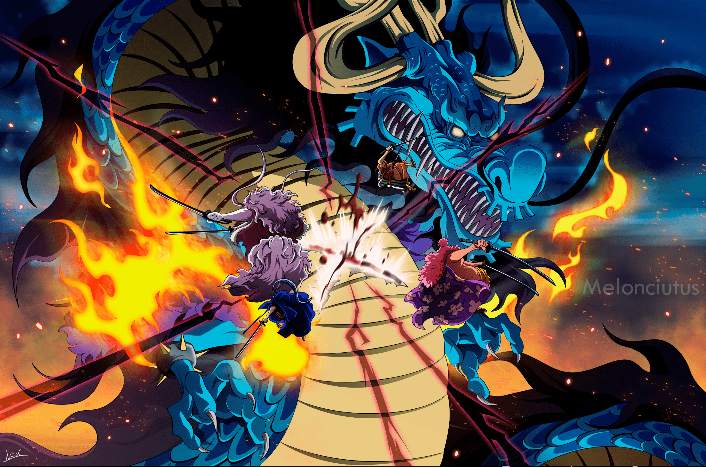 2299x1523 Luffy And Kaido Wallpaper