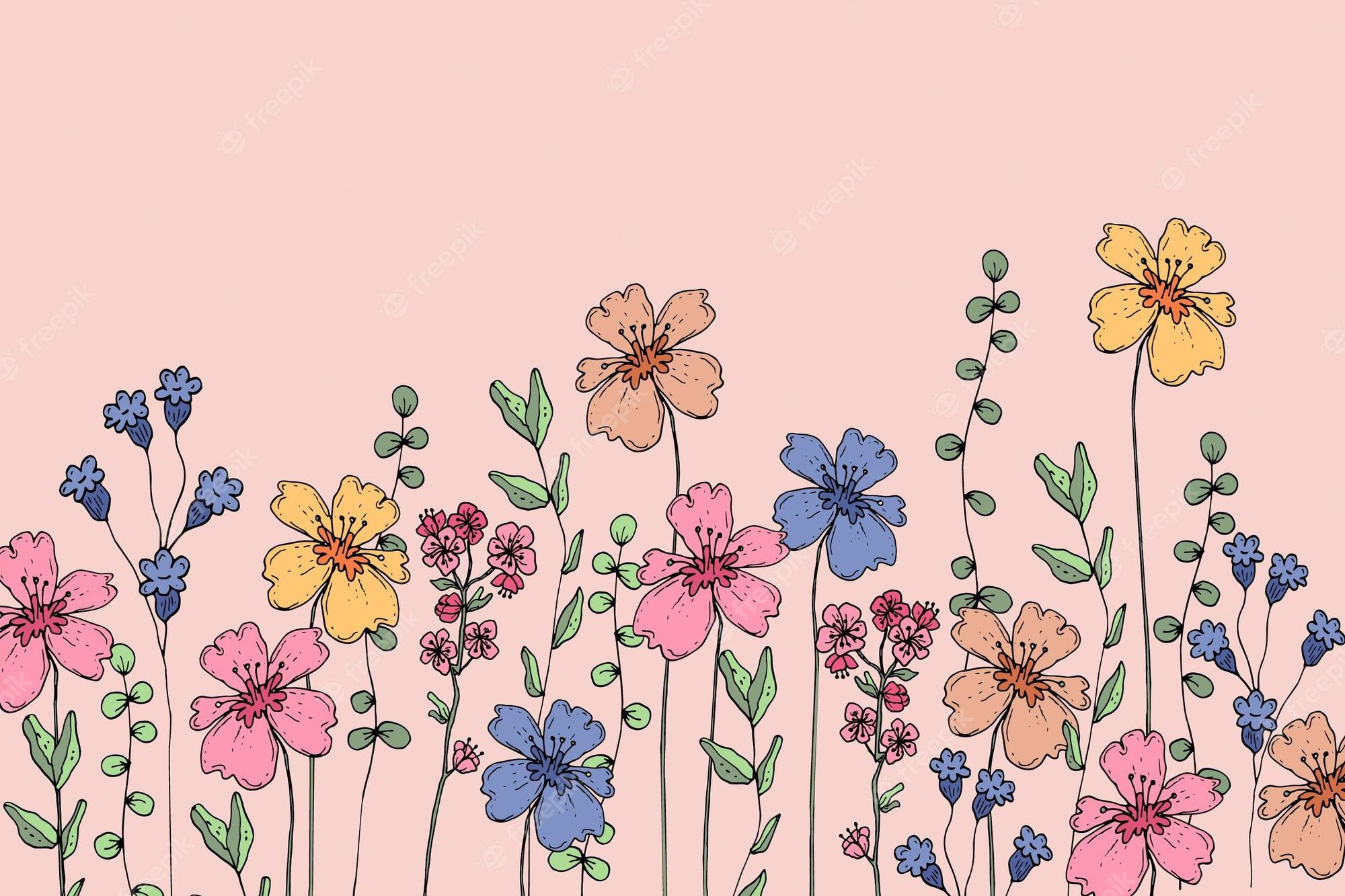 2000x1333 Free Vector. Hand drawn spring background