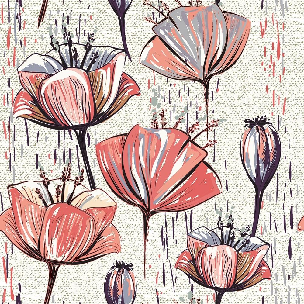 1000x1000 Spring Tulip Flower Wallpaper Mural • Wallmur®