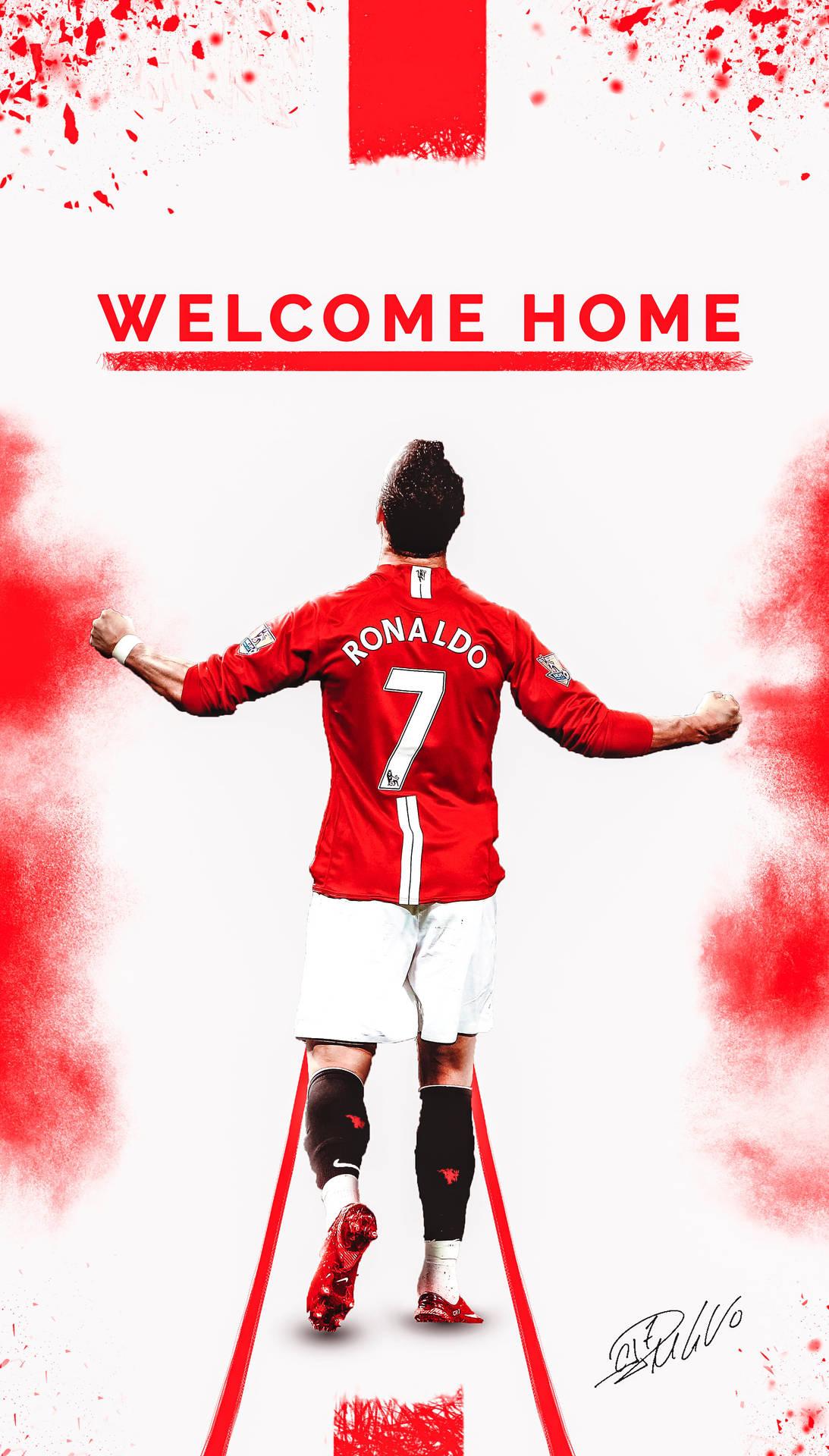 1093x1920 Download Cristiano Ronaldo Manchester United Welcome Home Wallpaper