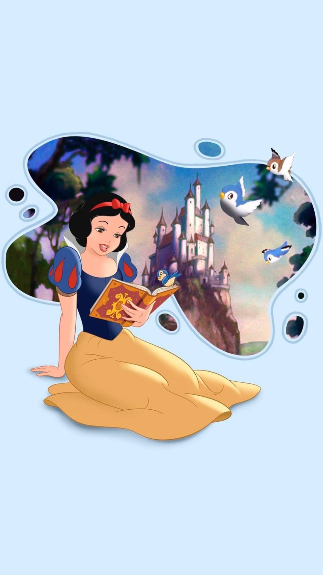 1080x1920 Download Cute Aesthetic Disney Princess Snow White Castle Wallpaper