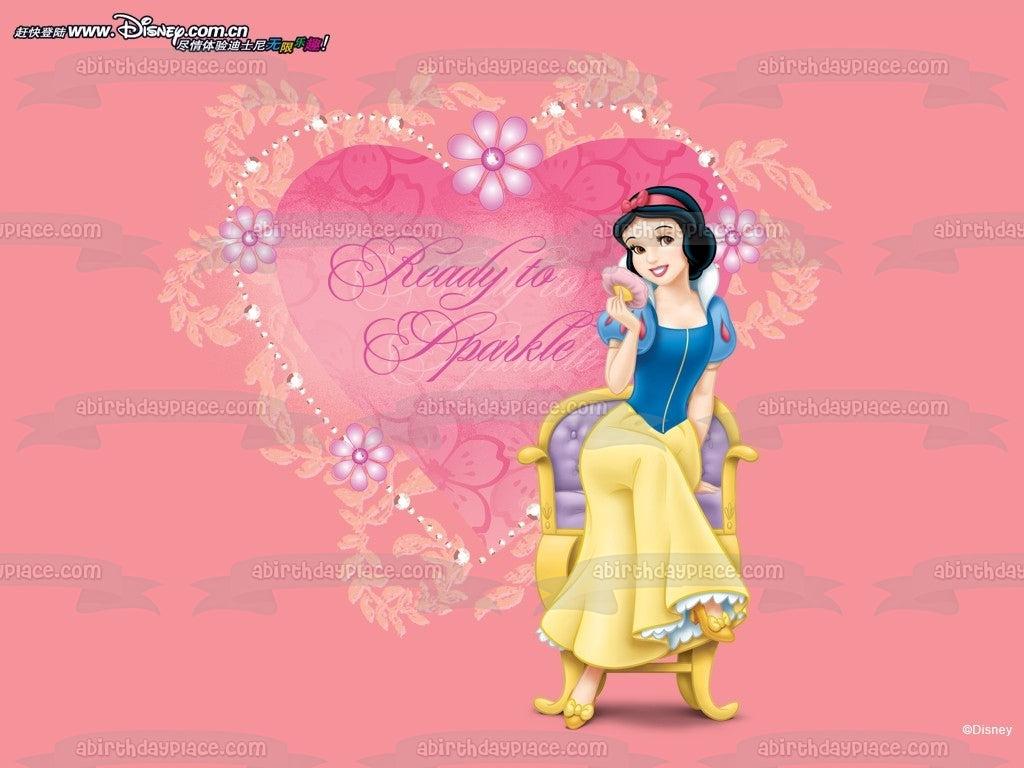 1024x768 Disney Princess Snow White Ready to Sparkle Edible Cake Topper Image A