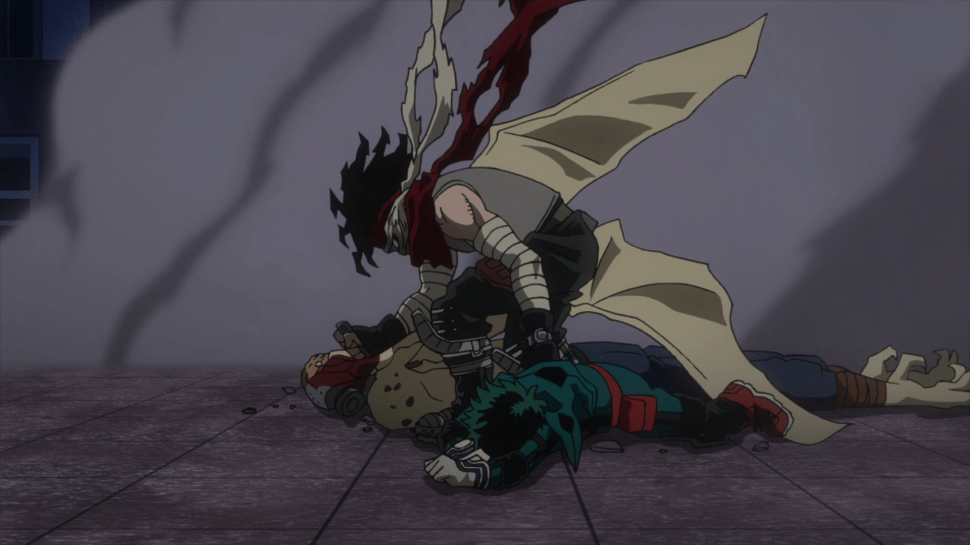 1920x1080 Izuku Midoriya, Tenya Ida & Shoto Todoroki vs. Chizome Akaguro. My Hero Academia