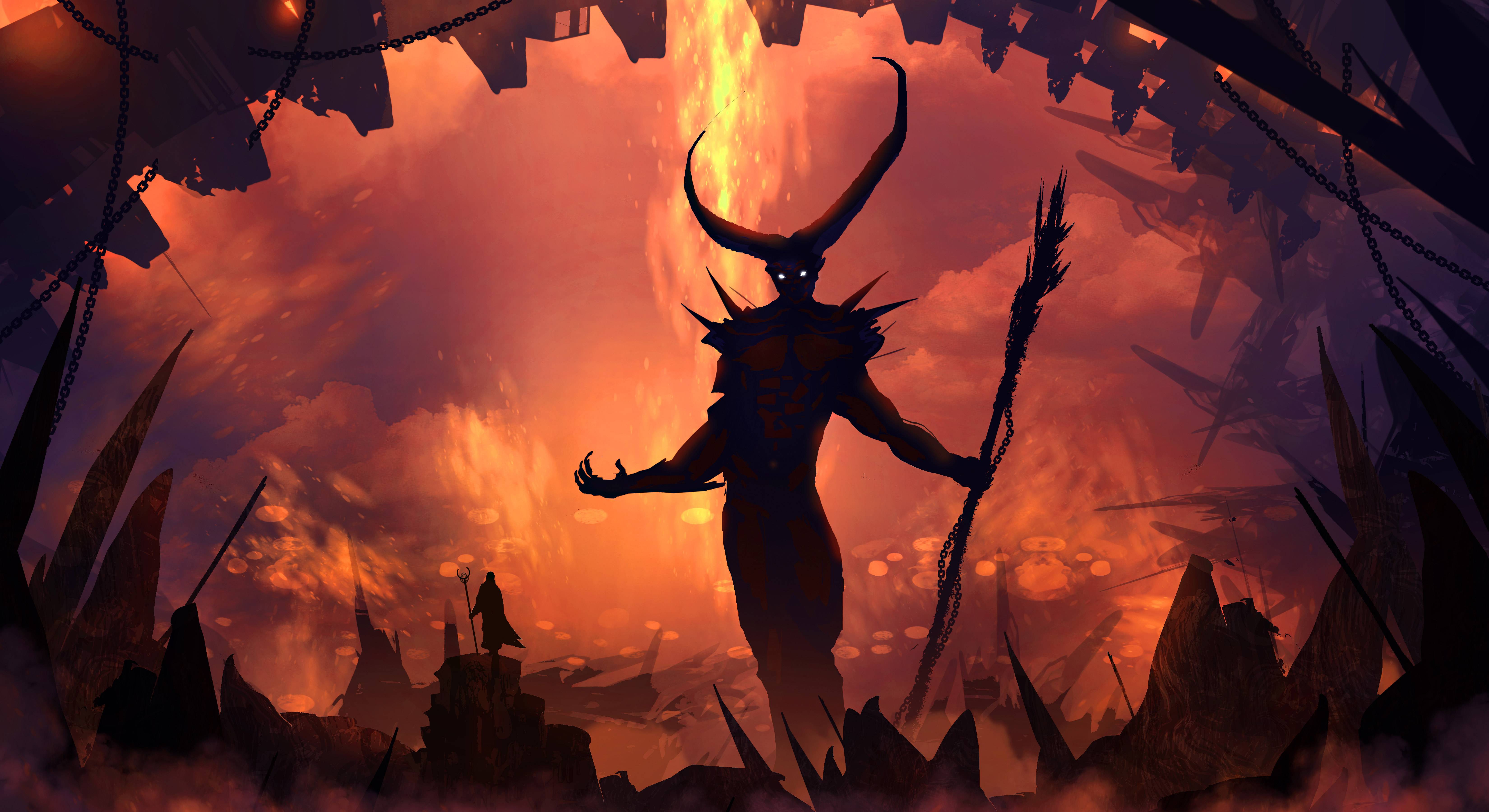 6600x3600 Demon 5k Wallpaper, HD Artist Wallpaper, 4k Wallpaper, Image, Background, Photos and Picture
