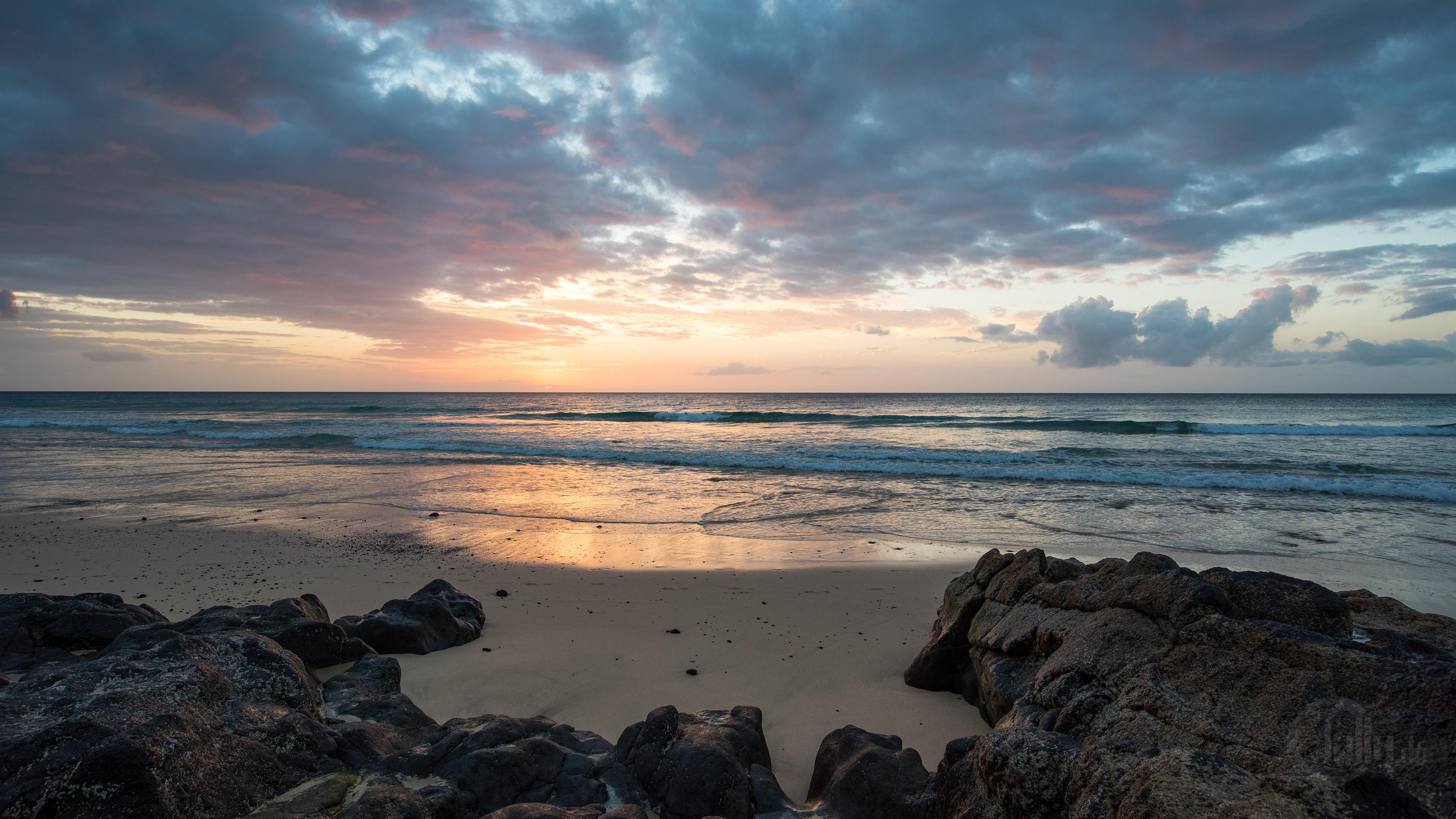 3840x2160 Sonnenaufgang am Meer (Kanaren) / Morro Jable