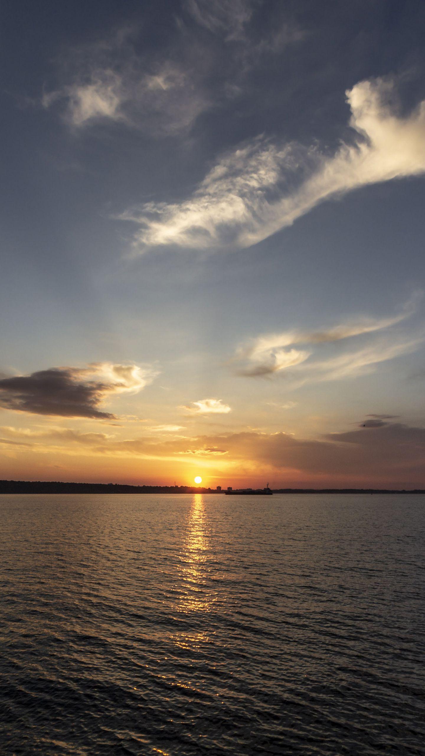 1440x2560 Hintergrundbilder. Kieler Förde Sonnenuntergang