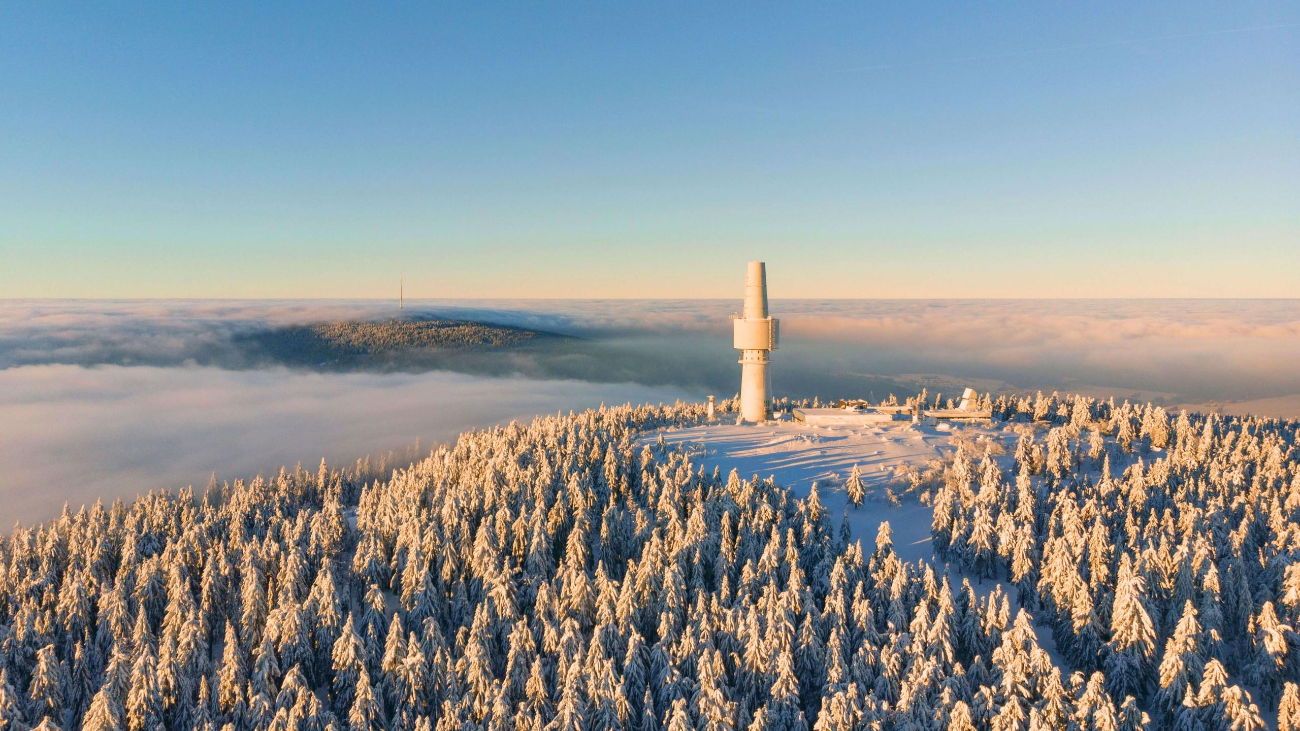 2560x1440 Wallpaper Sonnenaufgang, Fichtelgebirge, Bayern, 4K, Travel