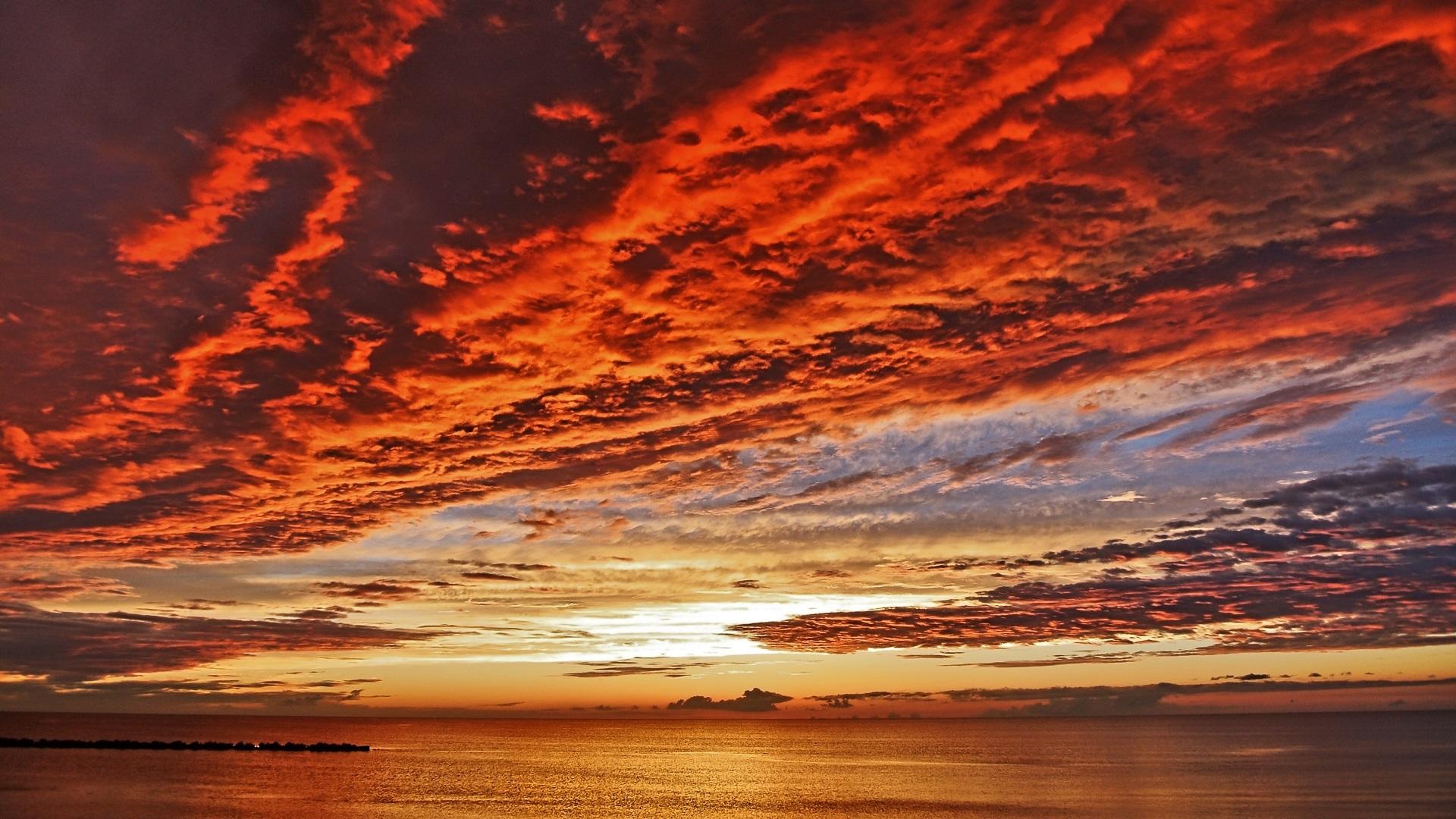 1920x1080 Sonnenuntergang Am Meer Wallpaper HD
