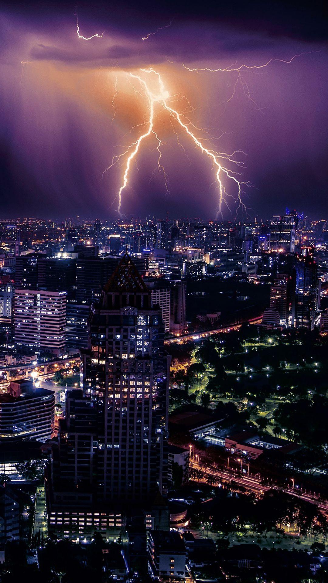 1080x1920 Lightning Storm Cool Samsung Galaxy S7 Wallpaper