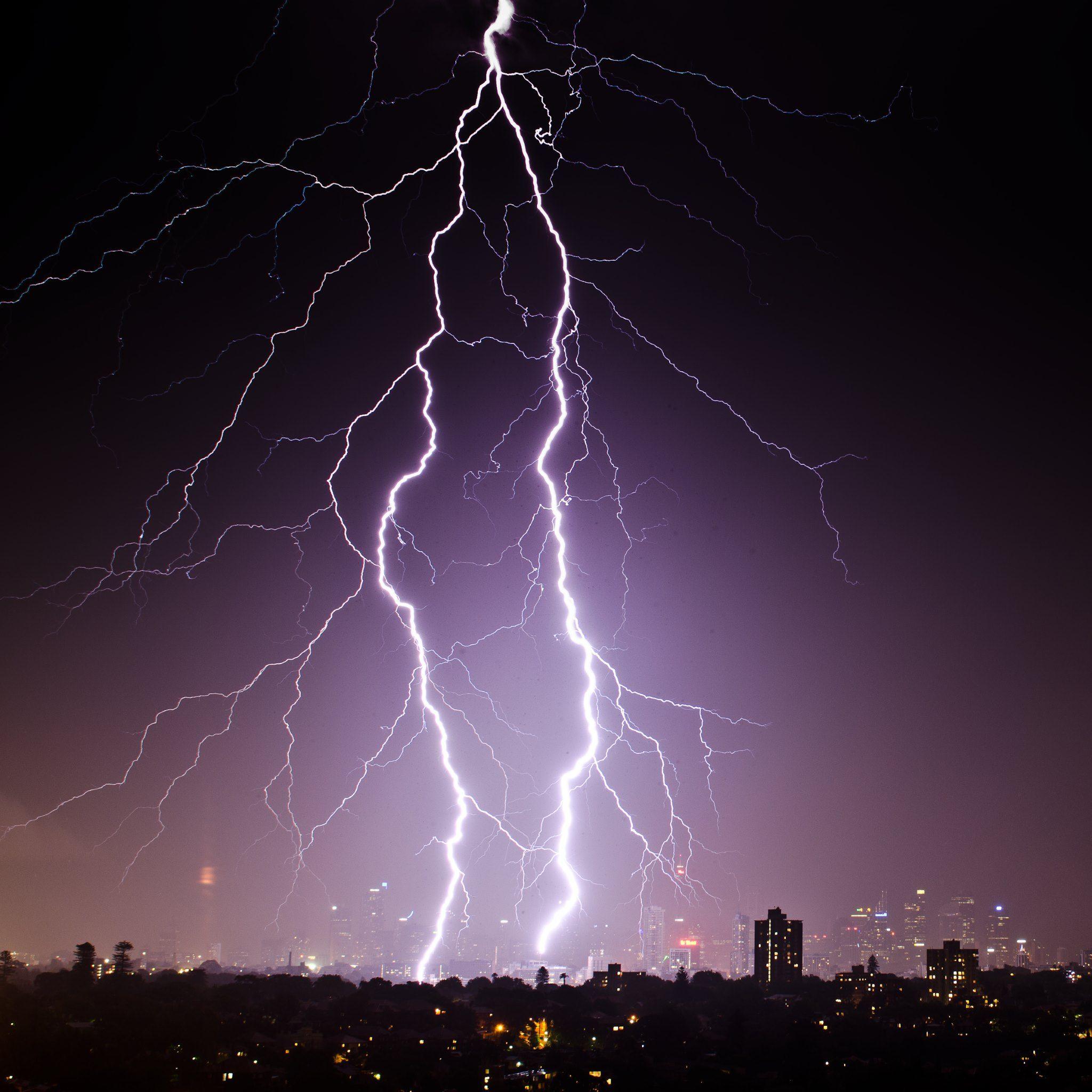 2048x2048 Thunder and Lightning Wallpaper. Lightning