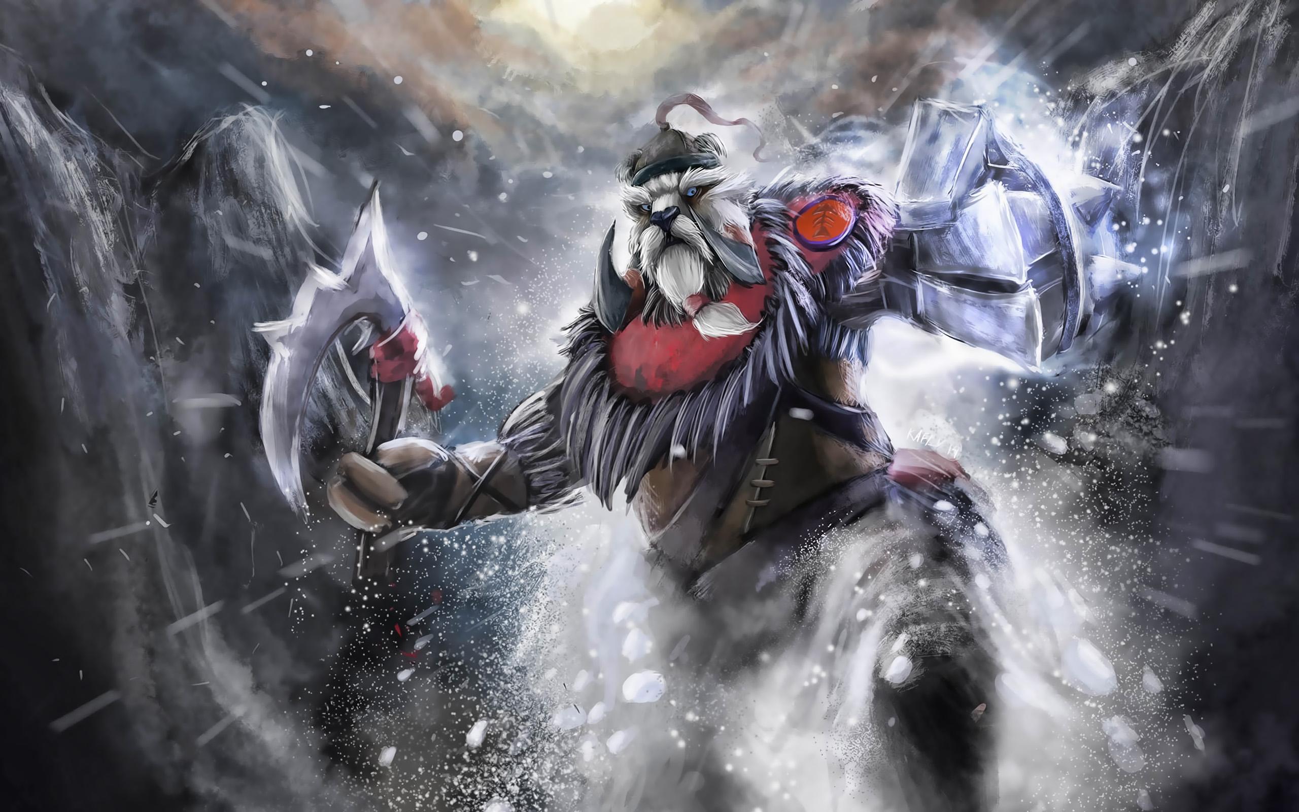2560x1600 Download wallpaper Tusk, warrior with axe, Dota monster, artwork, Dota Tusk Dota for desktop with resolution 2560x1600. High Quality HD picture wallpaper