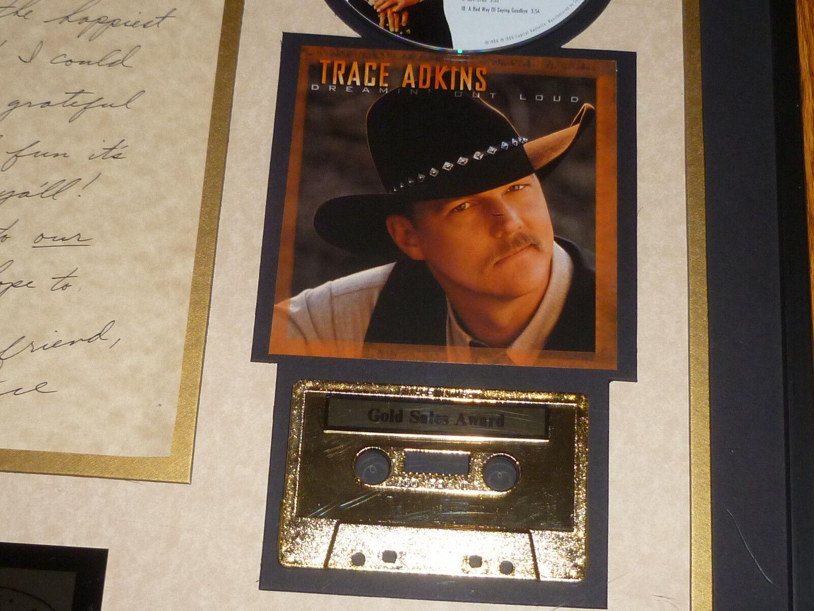 1600x1200 FRAMED TRACE ADKINS AWARD CAPITOL RECORDS KSAN COUNTRY MUSIC RARE GOLD SALES CMA