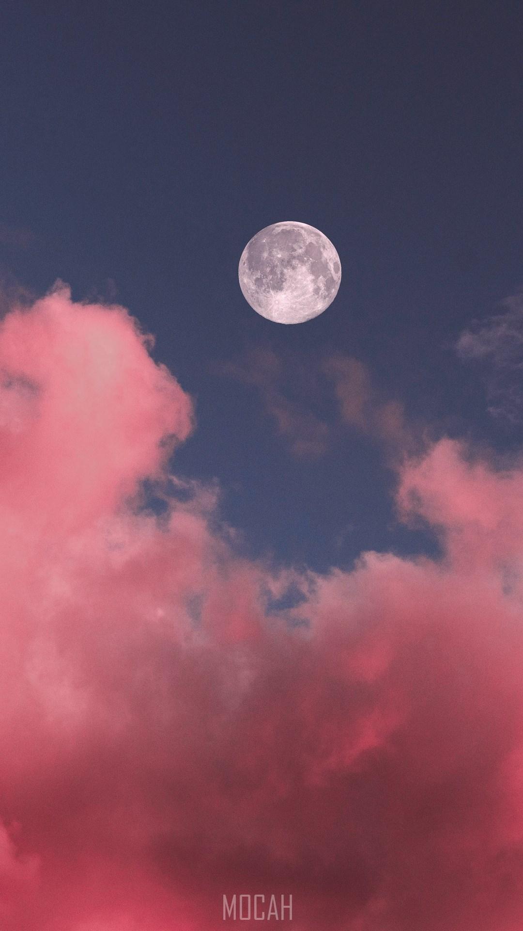 1080x1920 Night Sky, Moon, Full Moon, Cloud, Daytime, Samsung Galaxy Note 3 wallpaper download, 1080x1920 Gallery HD Wallpaper