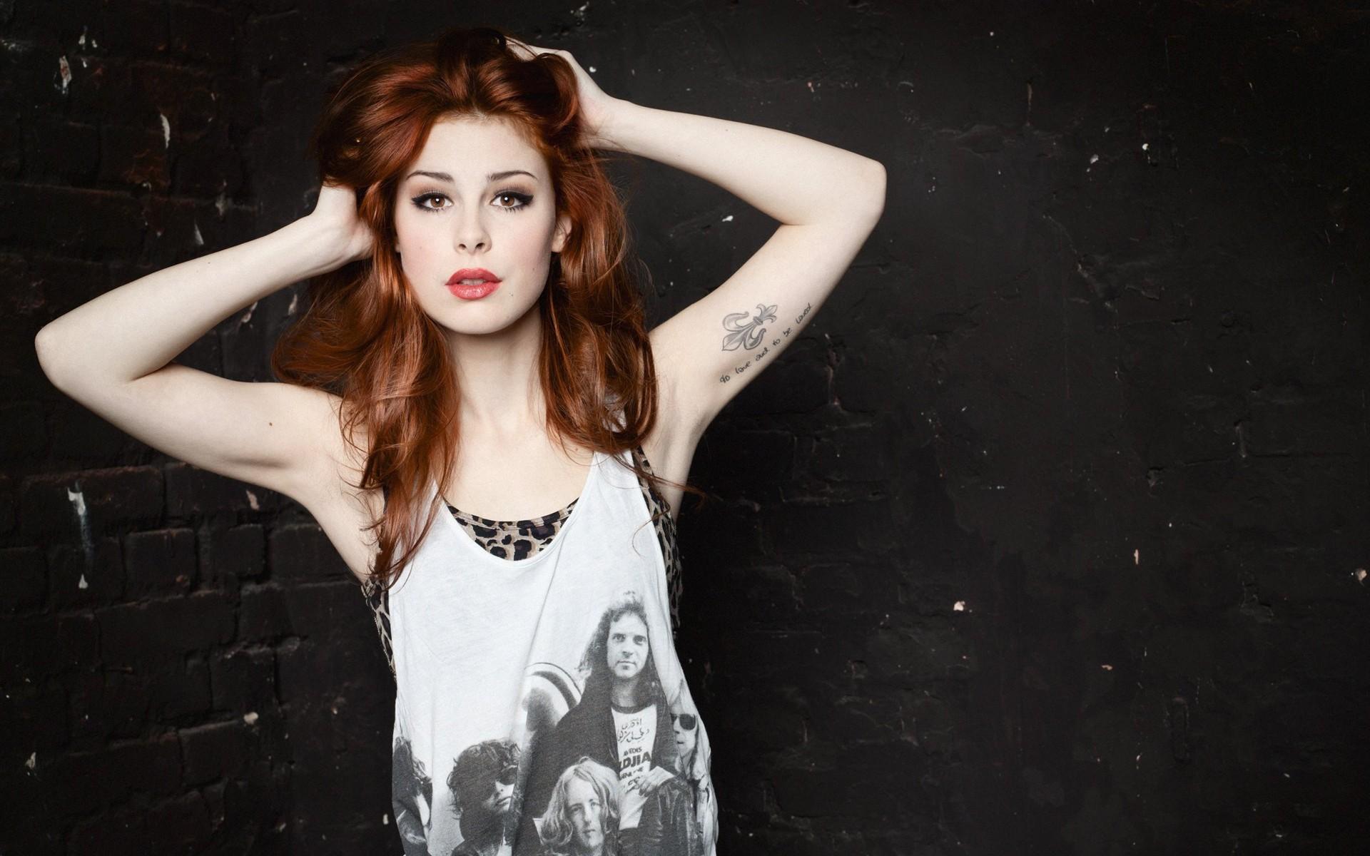 1920x1200 Lena Meyer Landrut Redhead Tattoo Bricks Women Armpits Wallpaper:1920x1200