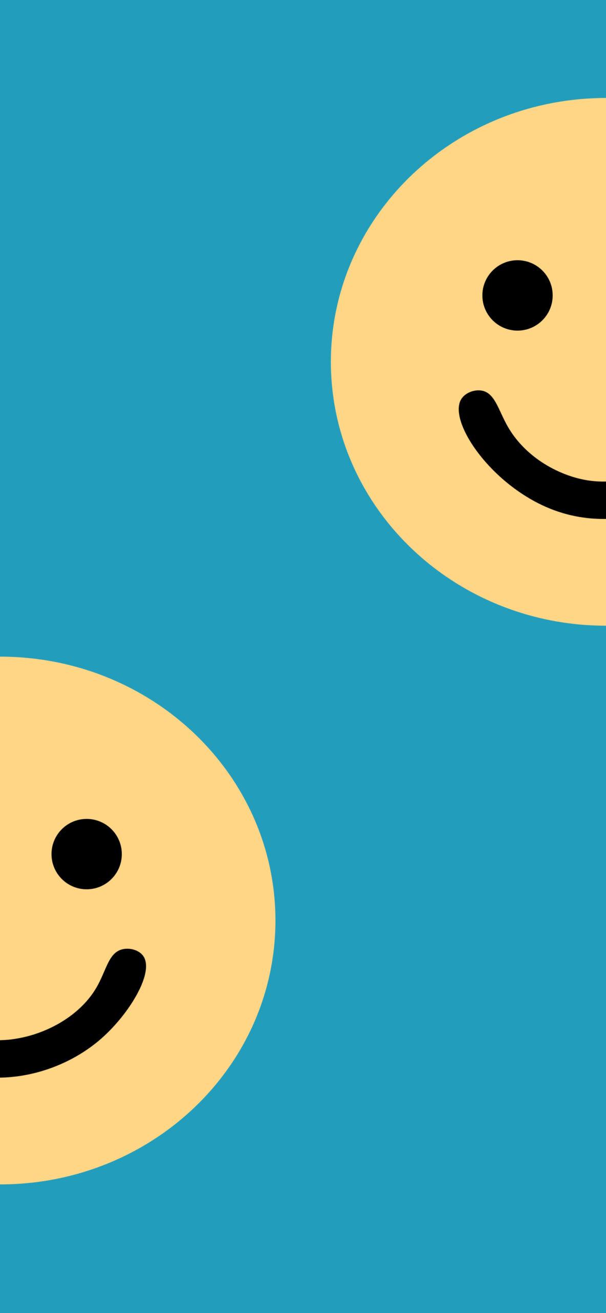 1183x2560 Simple Smiley Face Blue Wallpaper Smiley Face Wallpaper iPhone
