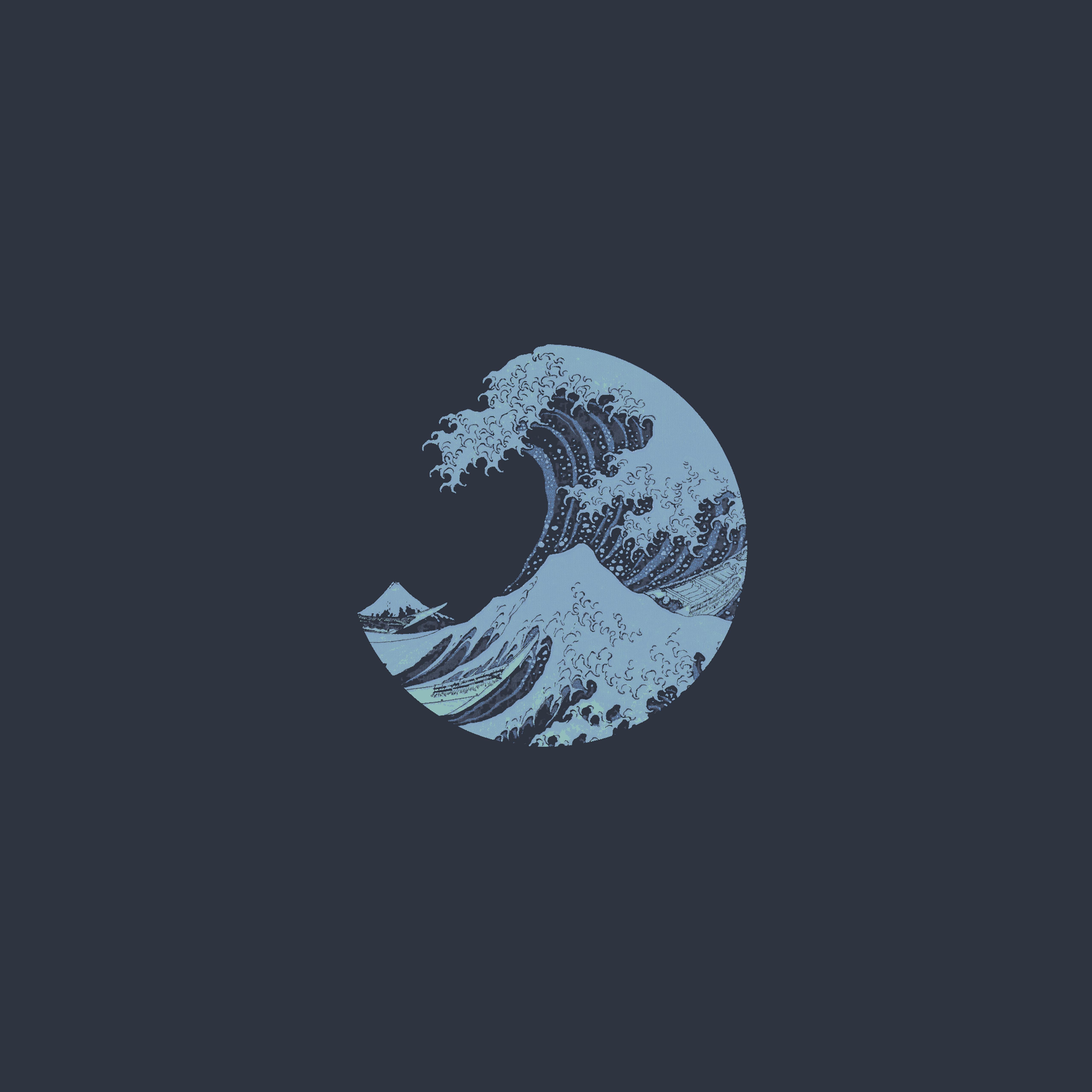 5120x5120 Art Logo Wave Simple Minimal Dark Wallpaper