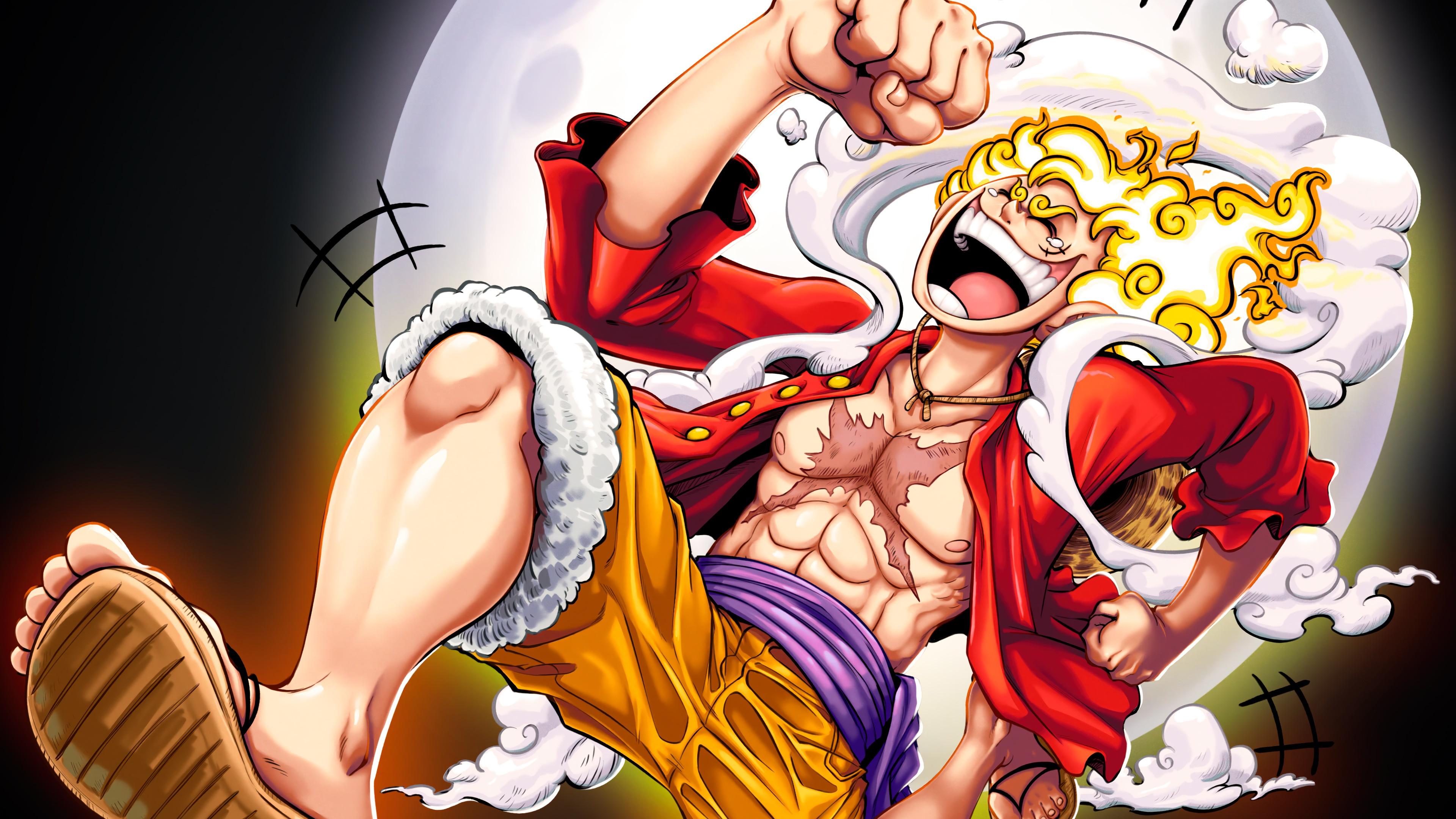 3840x2160 luffy, sun god, nika, gear 5
