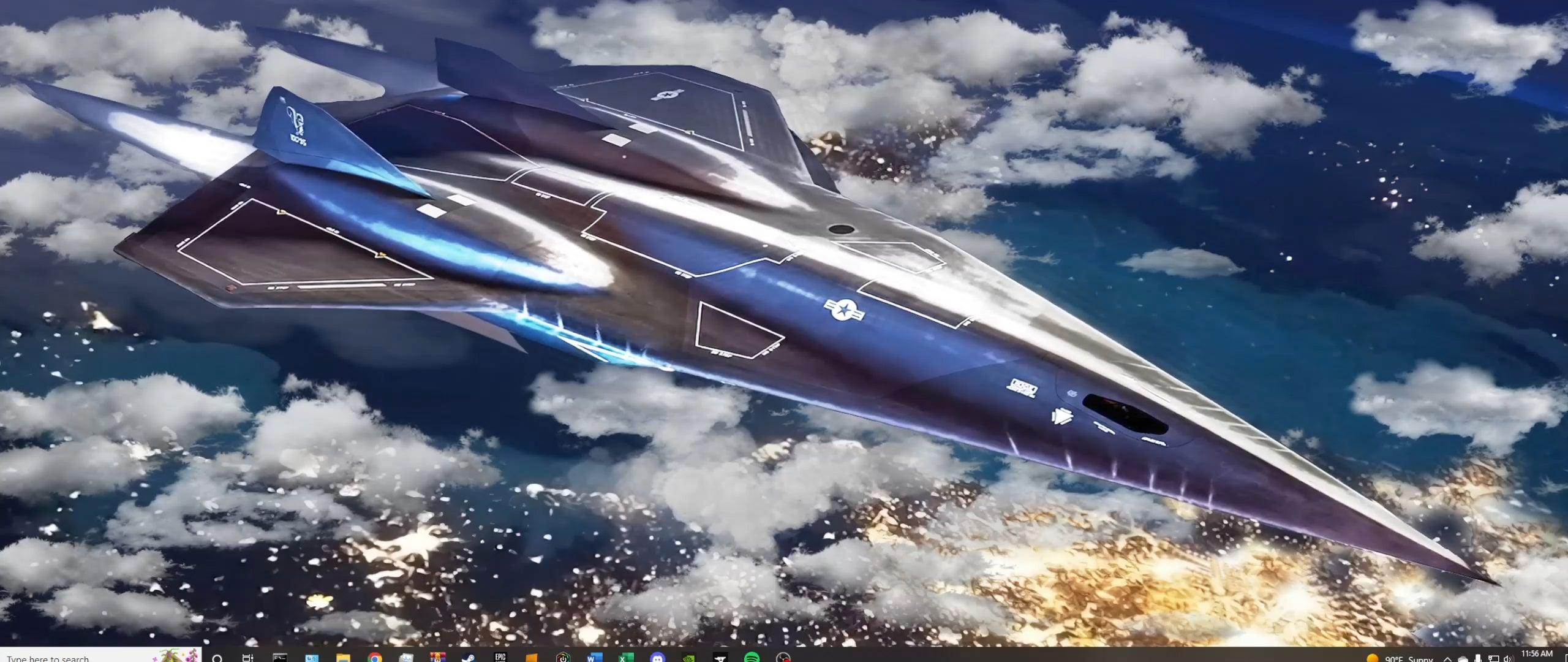 2560x1080 Made a simple animated wallpaper of the Darkstar jet from the late 90's
