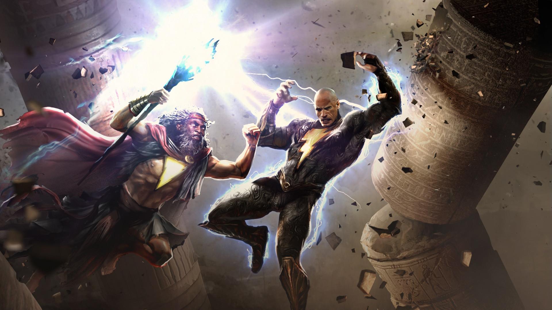1920x1080 Black Adam vs Shazam DC Art UHD 4K 3840x2400 Resolution Wallpaper, HD Movies 4K Wallpaper, Image, Photo and Background