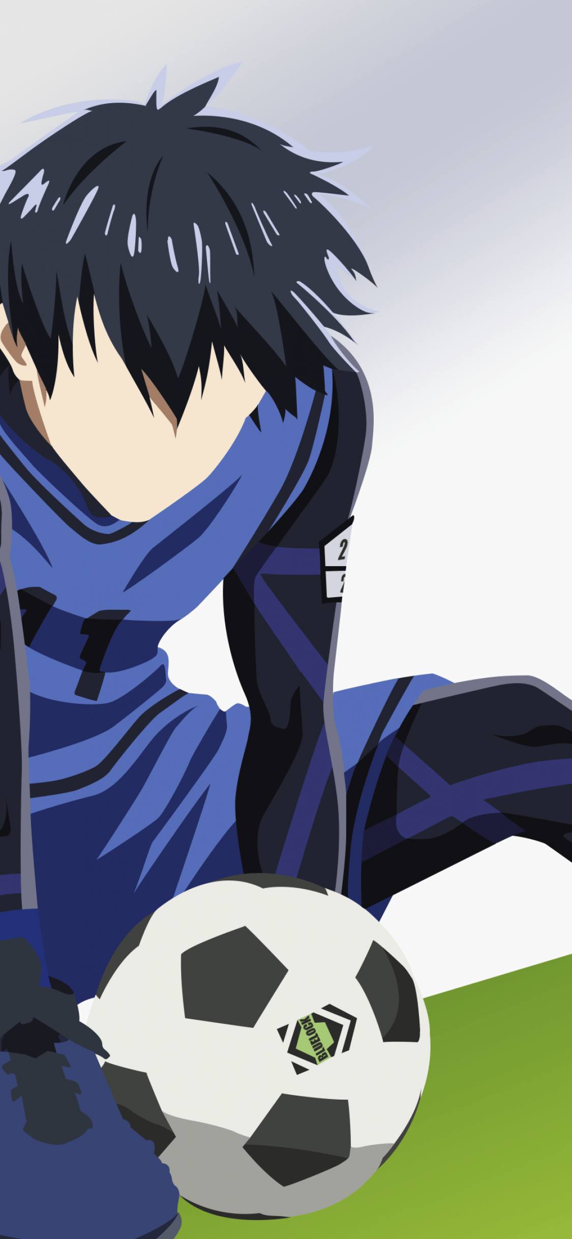 1125x2436 Yoichi Isagi Wallpaper 4K, Blue Lock, Minimal art, Anime