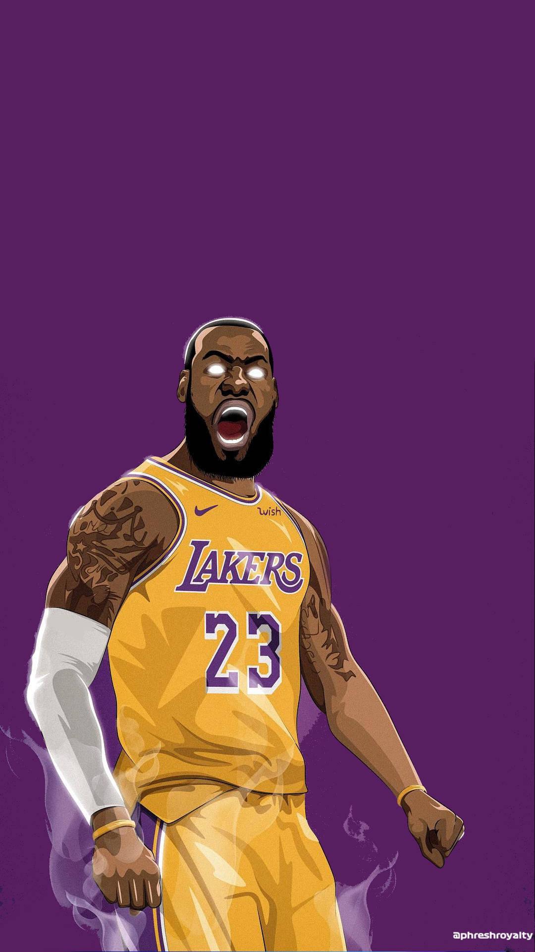 1080x1920 Download Lakers Lebron James Vector Art Wallpaper