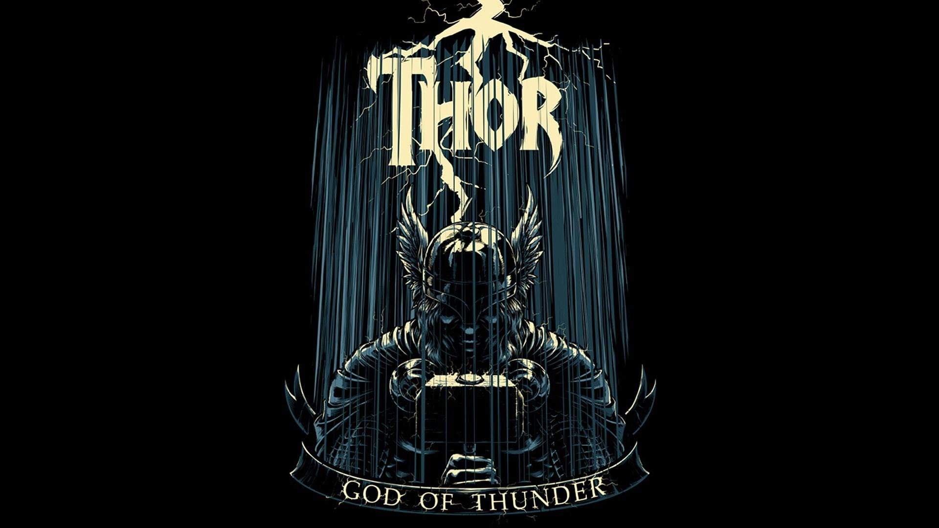 1920x1080 Wallpaper / Black Background, Text, Single Object, Artwork, Close Up, Thunder, Studio Shot, Thor, No People, Indoors, Cut Out, God, Glass, Western Script Free Download