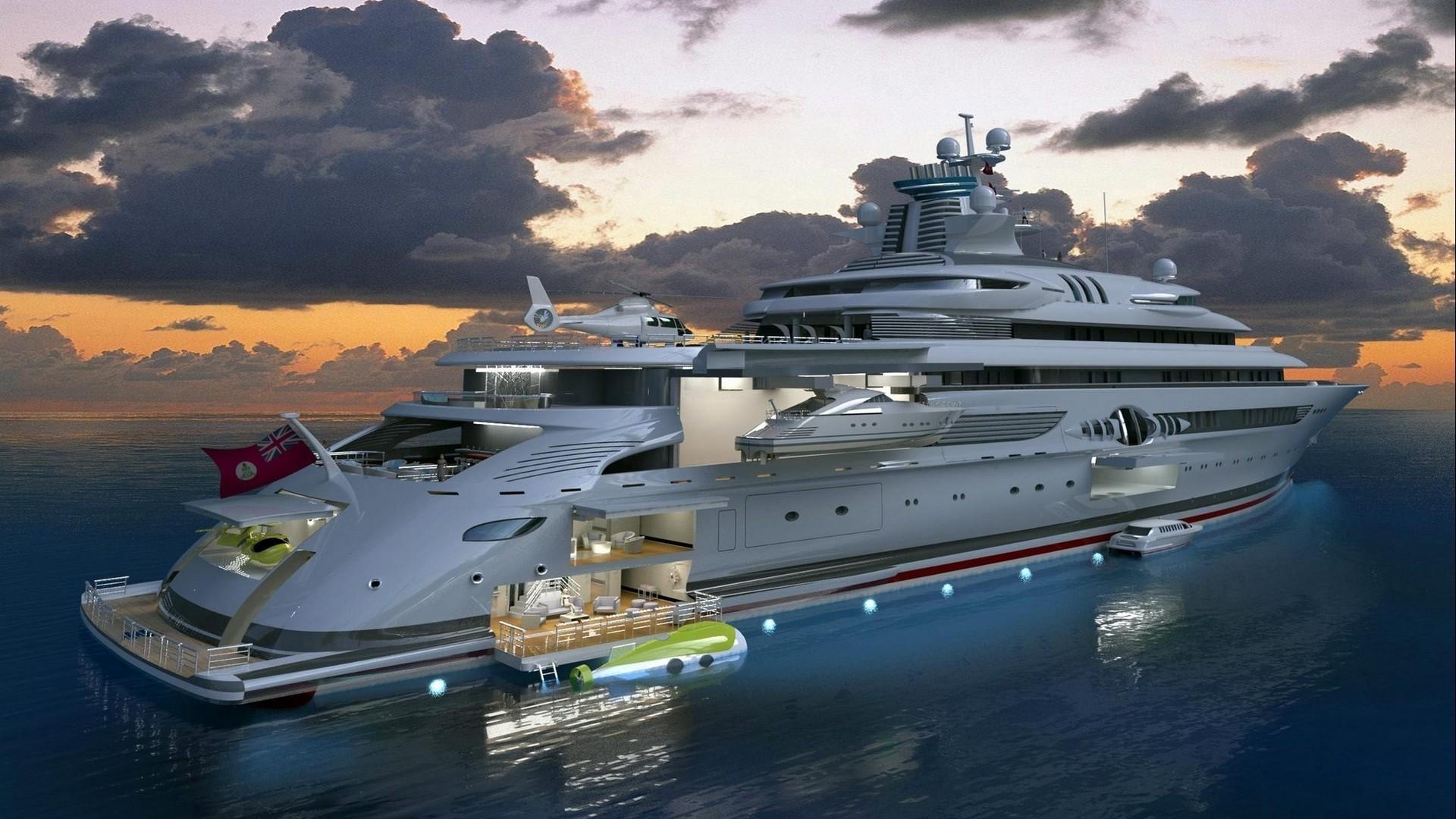 1920x1080 Luxury yacht in the sea Desktop wallpaper 1280x800