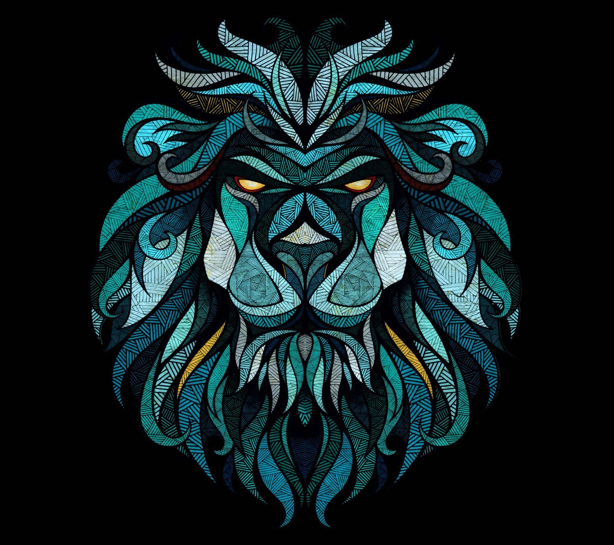2000x1778 Lion Geometric Art Wallpaper