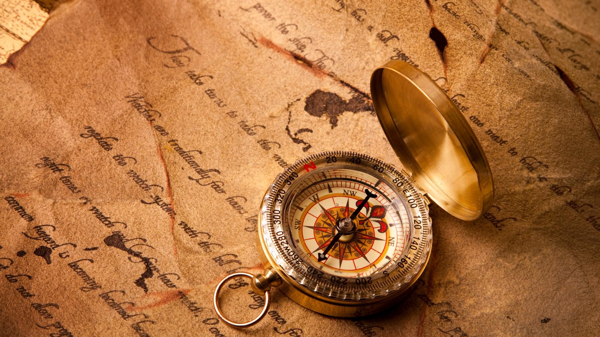 1920x1080 Wallpaper / pretty, amazing, golden, beautiful, parchment, abstract, old, compass, nice, way, scroll, letter free download