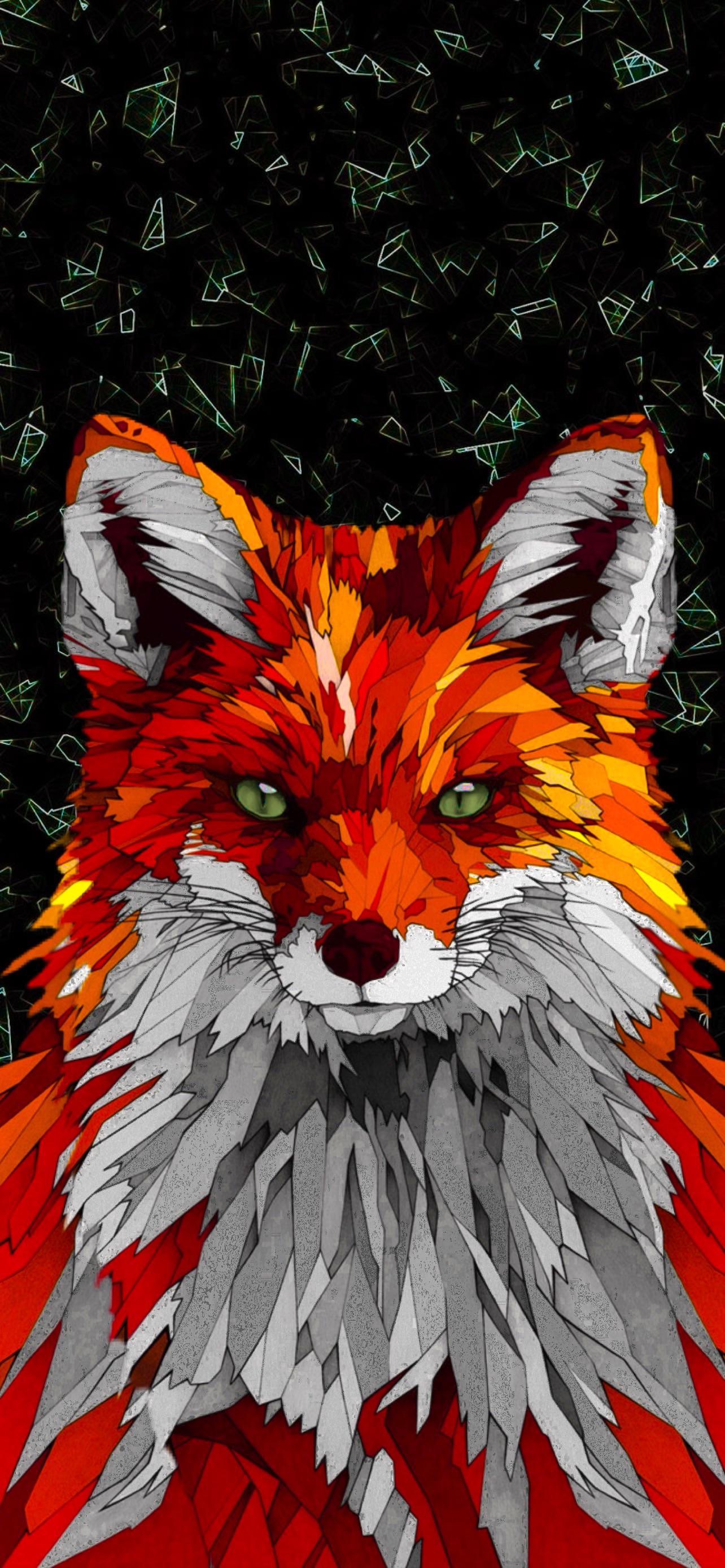 1284x2778 Fox Geometric Wallpaper 12 13 Pro Max (1284x2778)