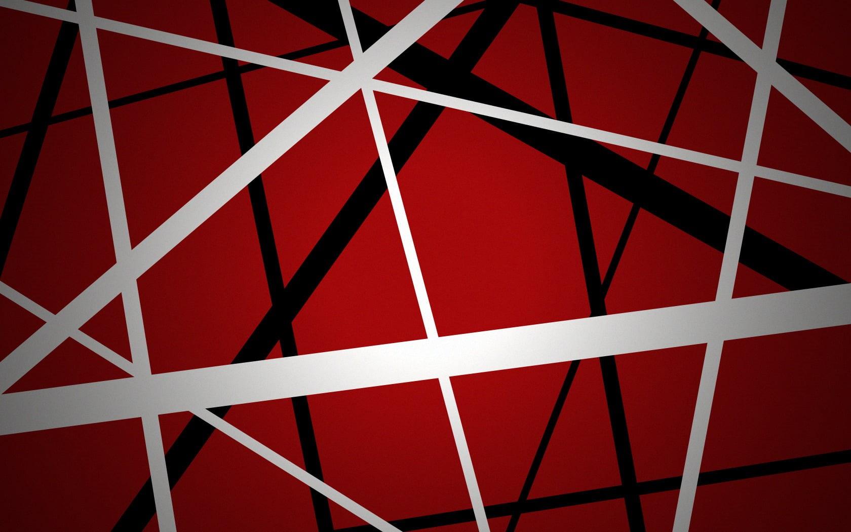 1680x1050 Wallpaper / abstract, grid, pattern, illustration, geometric Shape, indoors, architecture, color, graphics, modern, strip, black, metal, 720P, red, background, creativity free download