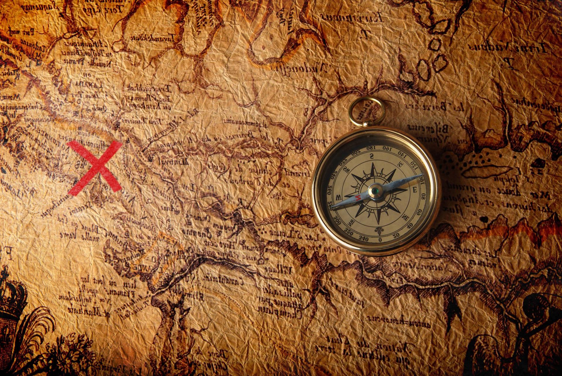 1920x1285 Download Treasure Map Compass Wallpaper