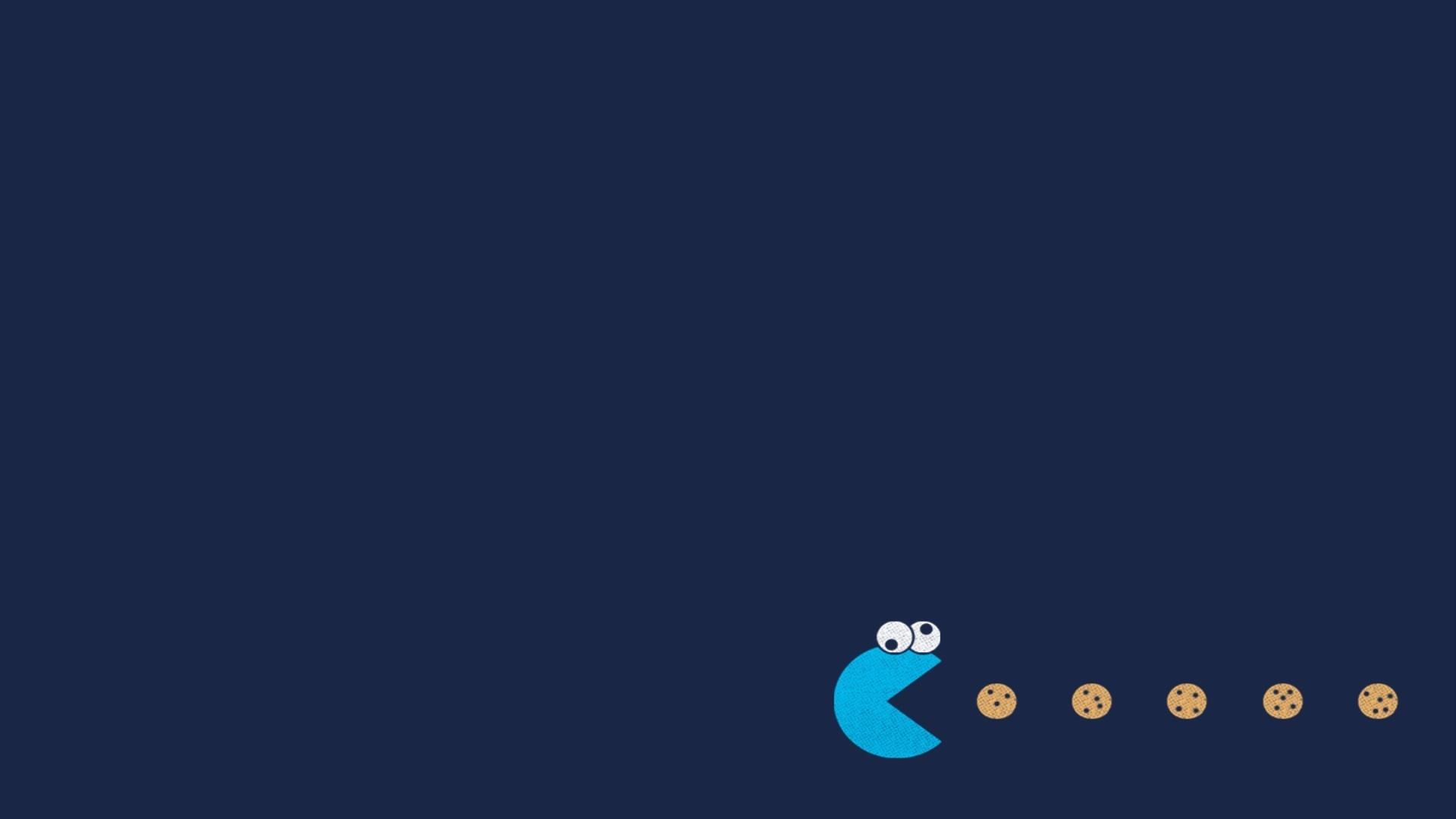 1920x1080 text, logo, blue, circle, Pac Man, brand, Cookie Monster, line, screenshot, computer wallpaper, font Gallery HD Wallpaper