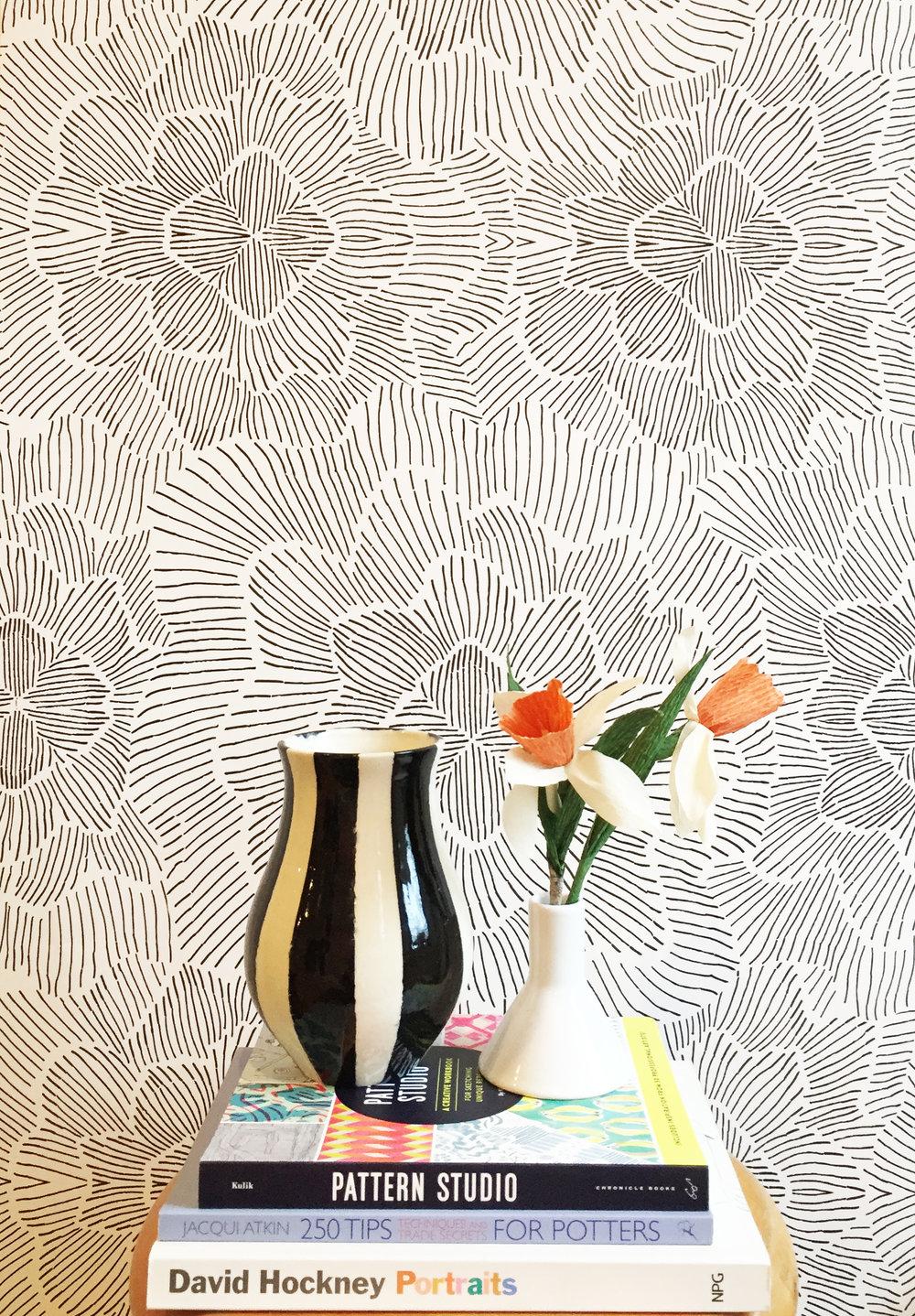 1000x1438 Kate Zaremba Pinstripe Floral Black and White