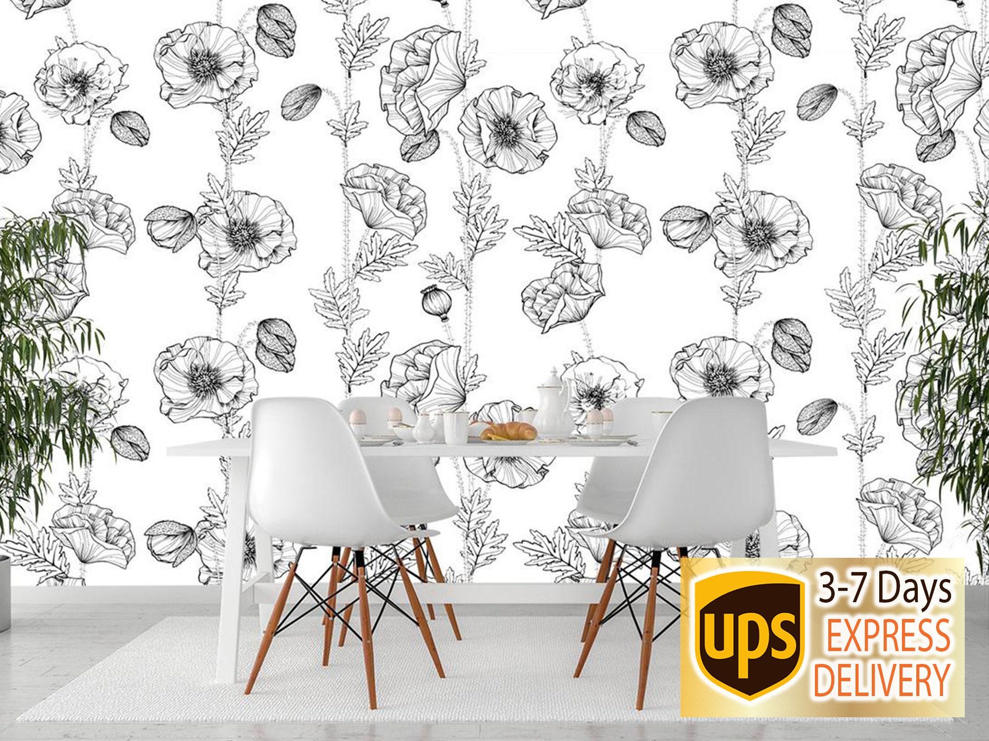 2000x1500 Poppy Wallpaper Flower Black and White Wallpaper Floral