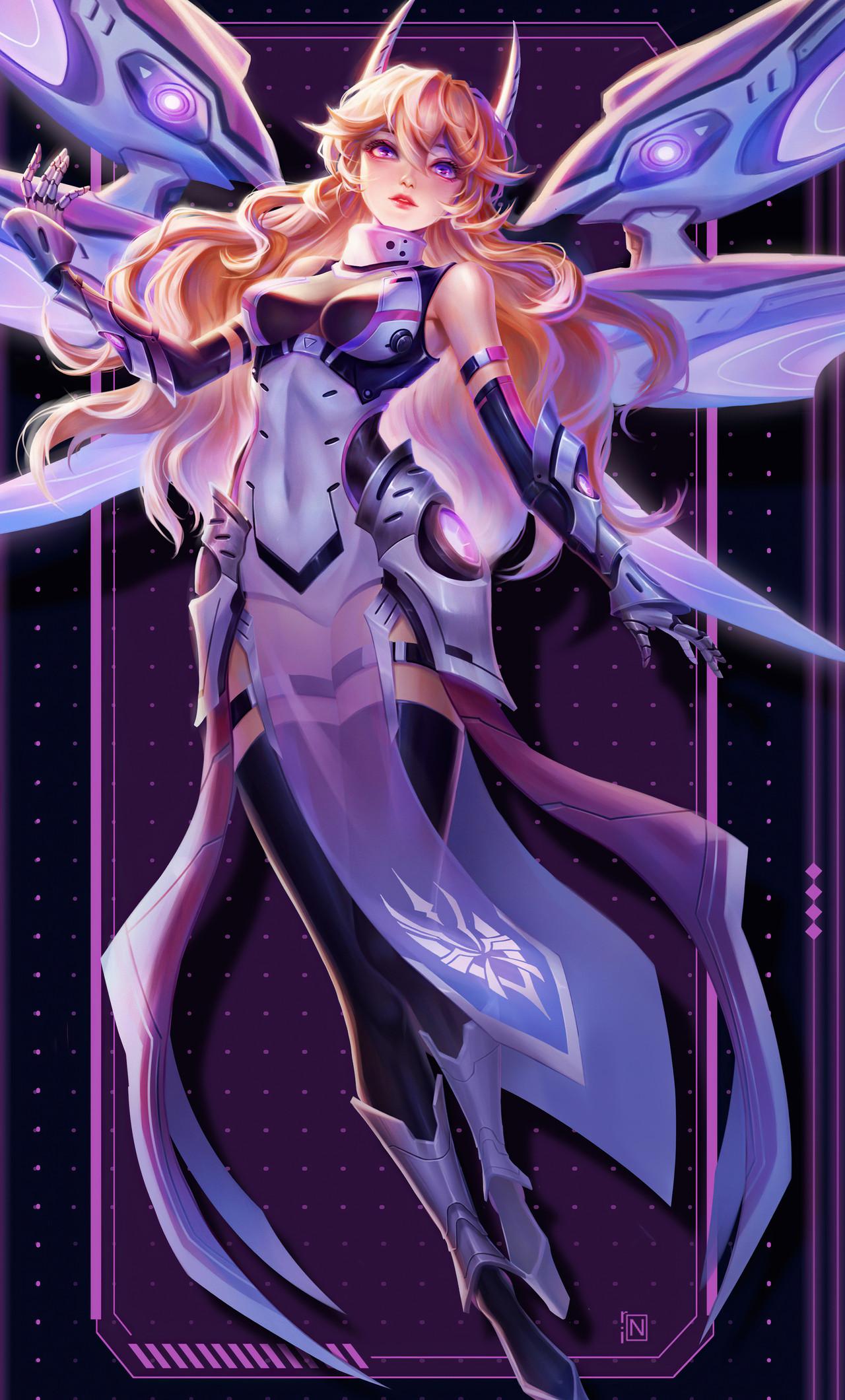 1280x2120 Fan Art Lauriel Aov Cybercore iPhone HD 4k Wallpaper, Image, Background, Photo and Picture