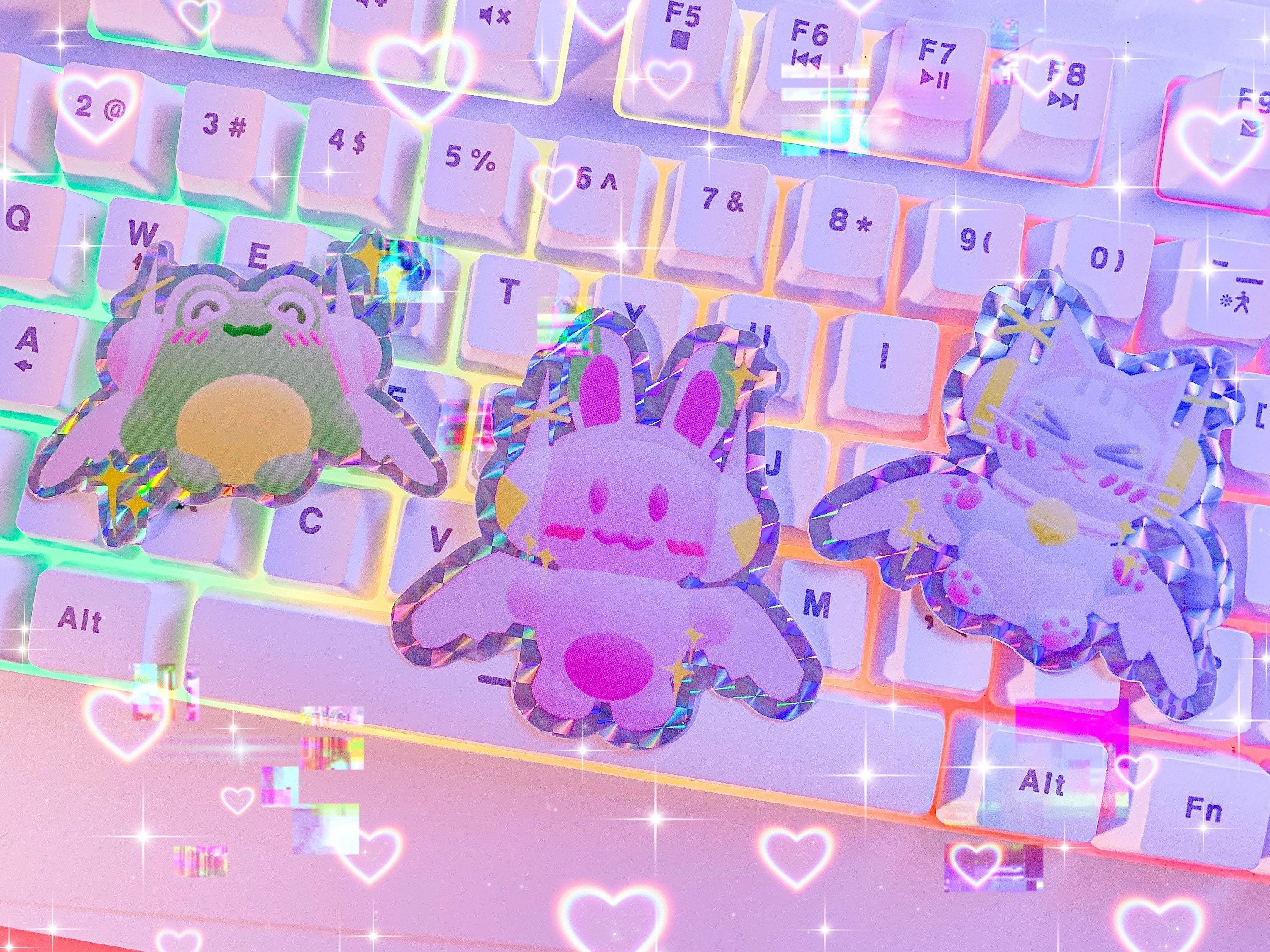 3000x2250 CYBER ANGEL PETS Prismatic Stickers