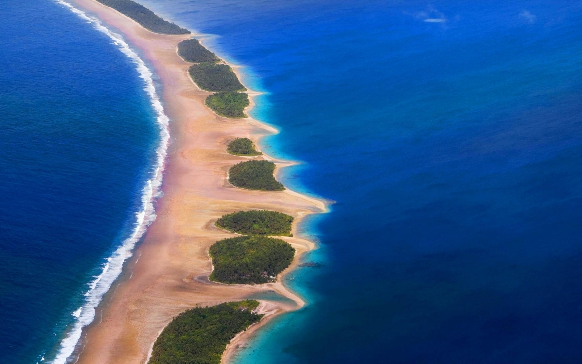 1920x1200 nature, Landscape, Atolls, Beach, Tropical, Sea, Eden, French Polynesia, Aerial View, Sand Wallpaper HD / Desktop and Mobile Background