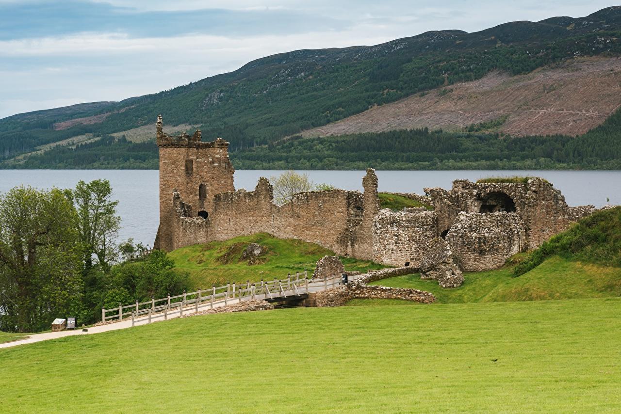 1280x854 Desktop Wallpaper Scotland Loch Ness Nature Castles Lake Ruins